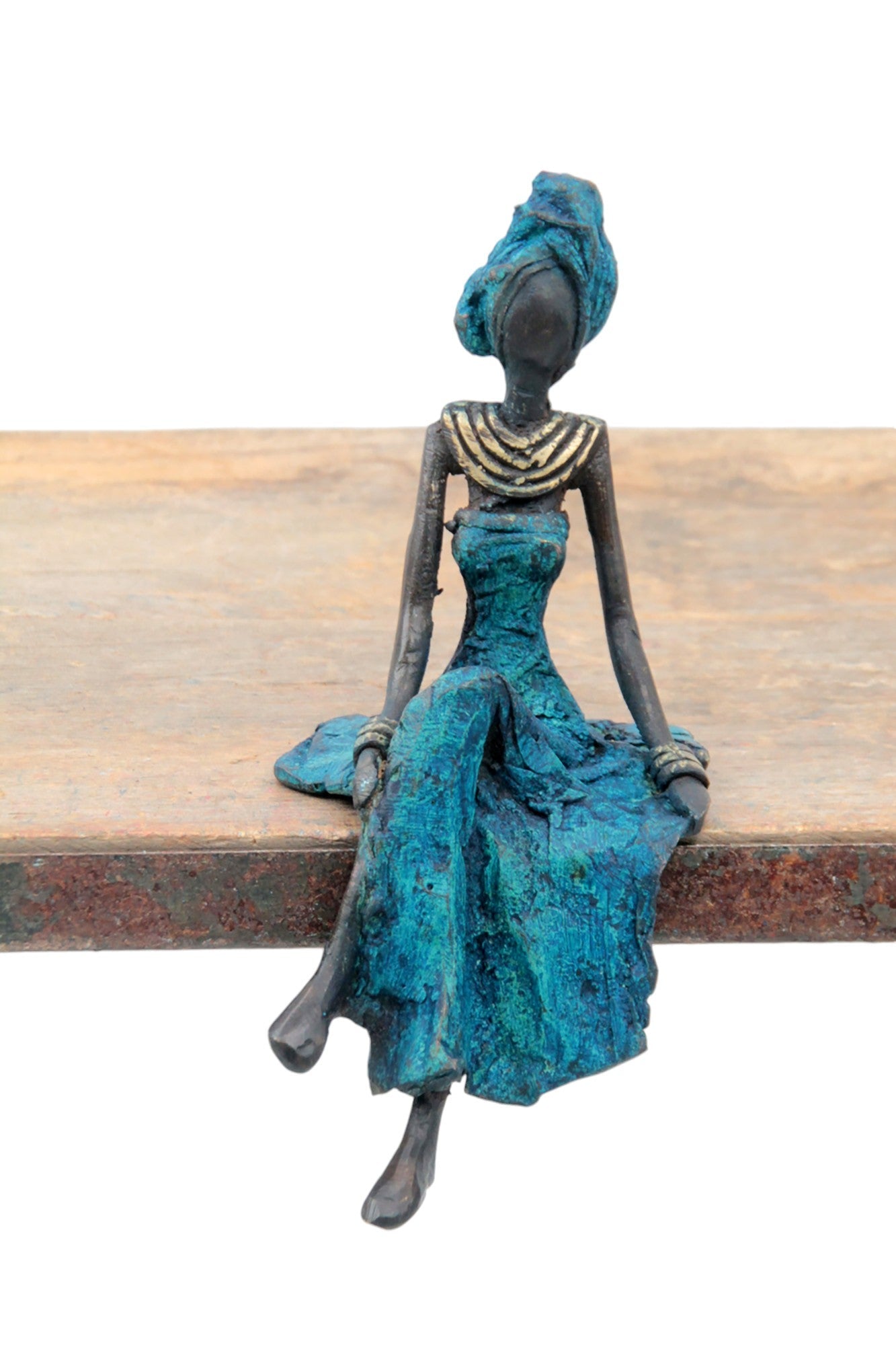 Bronze assis 15 cm bleu n°17 