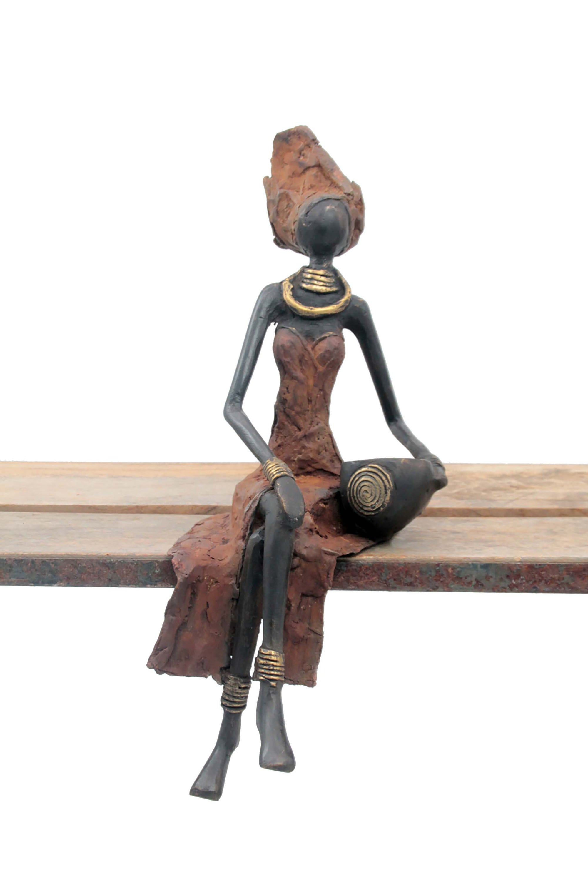 Bronze assis 35 cm marron n°4 Bronzes d'Afrique