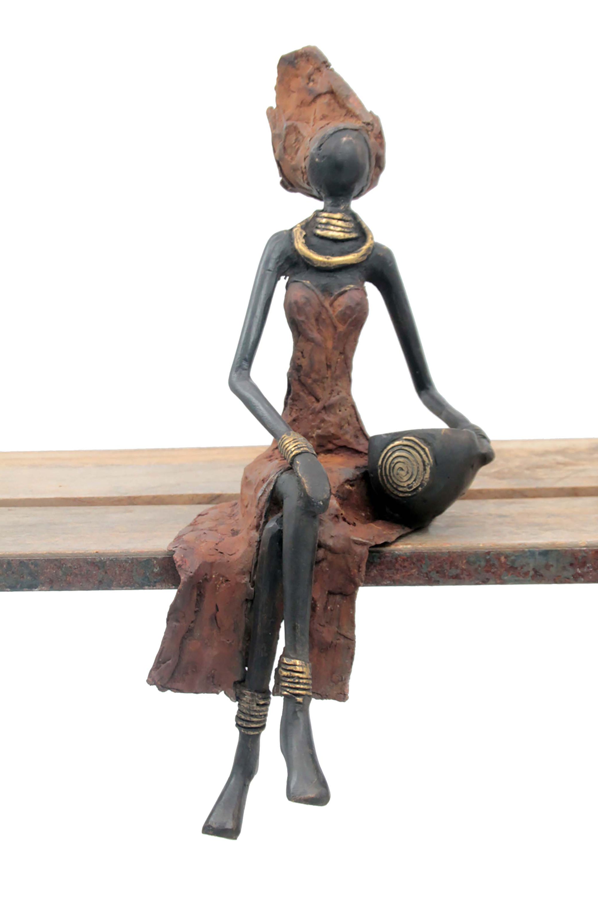 Bronze assis 35 cm marron n°4 Bronzes d'Afrique