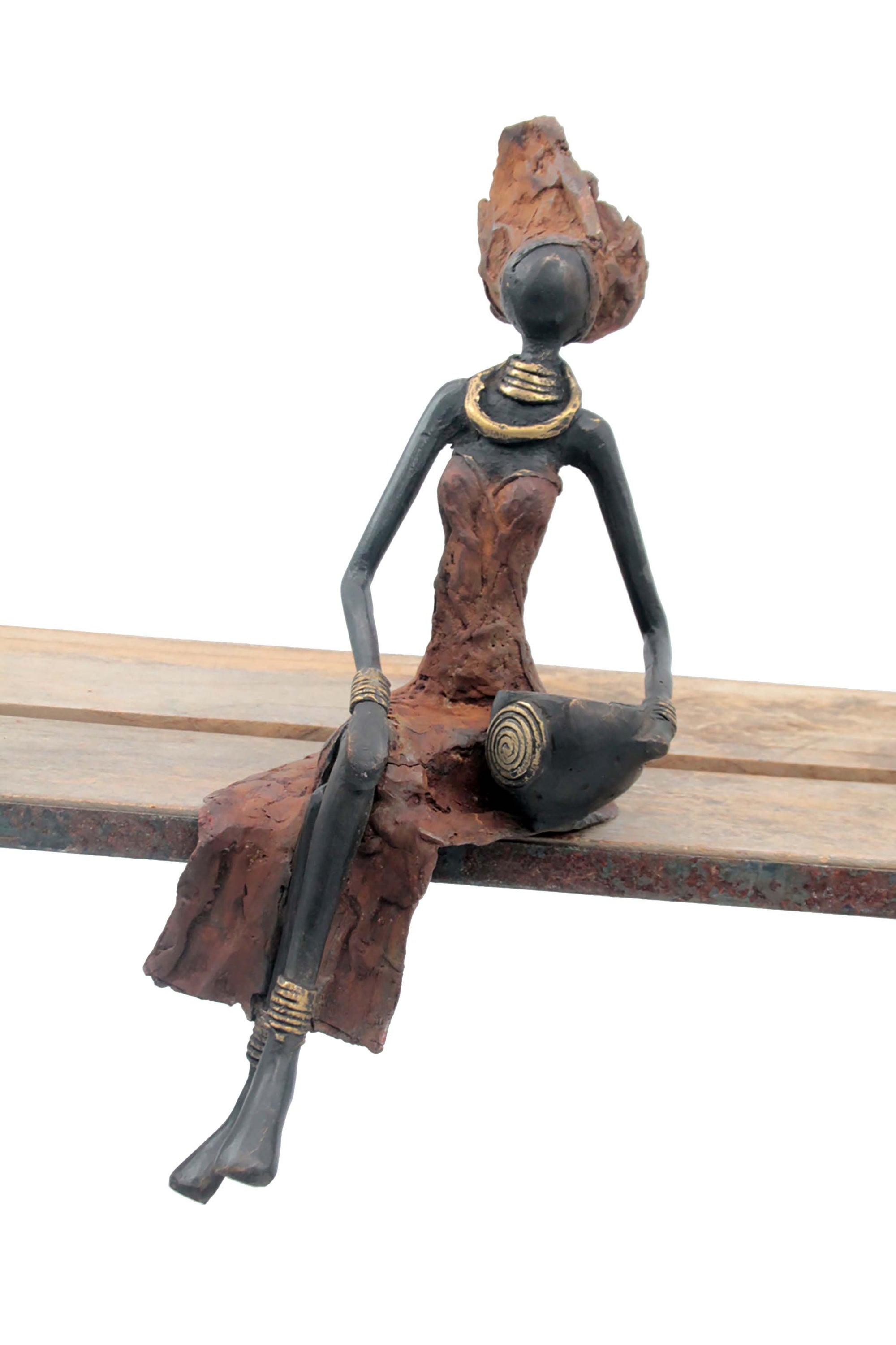 Bronze assis 35 cm marron n°4 Bronzes d'Afrique