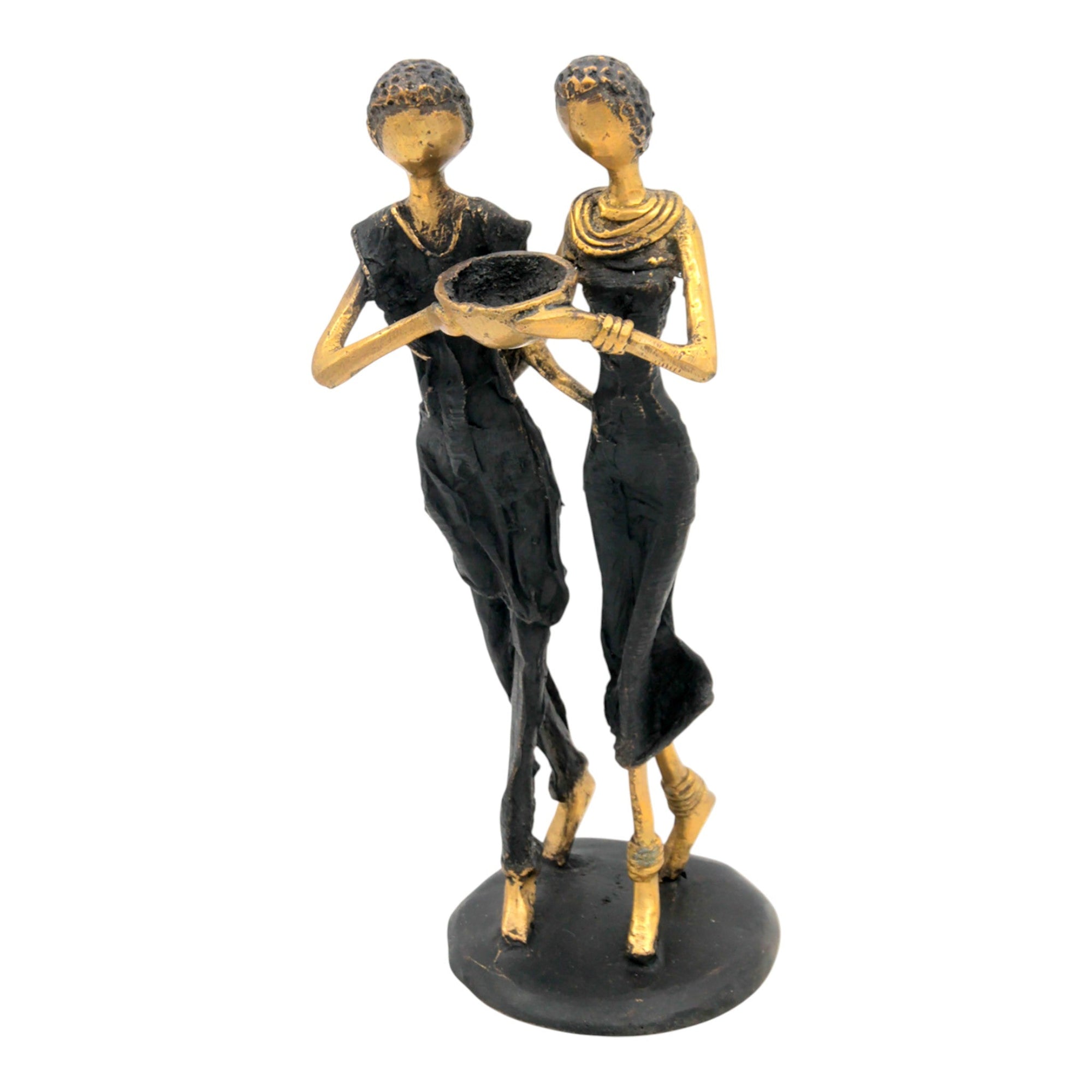 Bronze couple 25 cm noir et doré n°2 