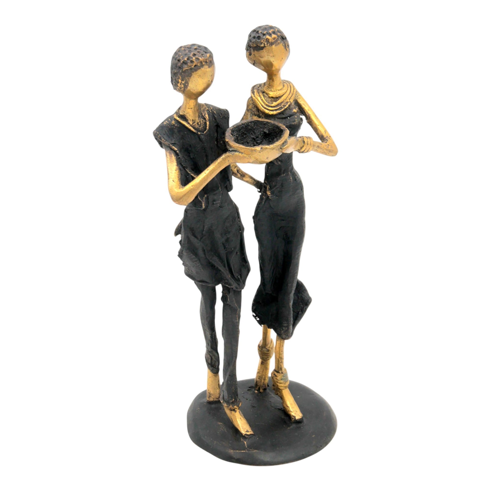 Bronze couple 25 cm noir et doré n°2 