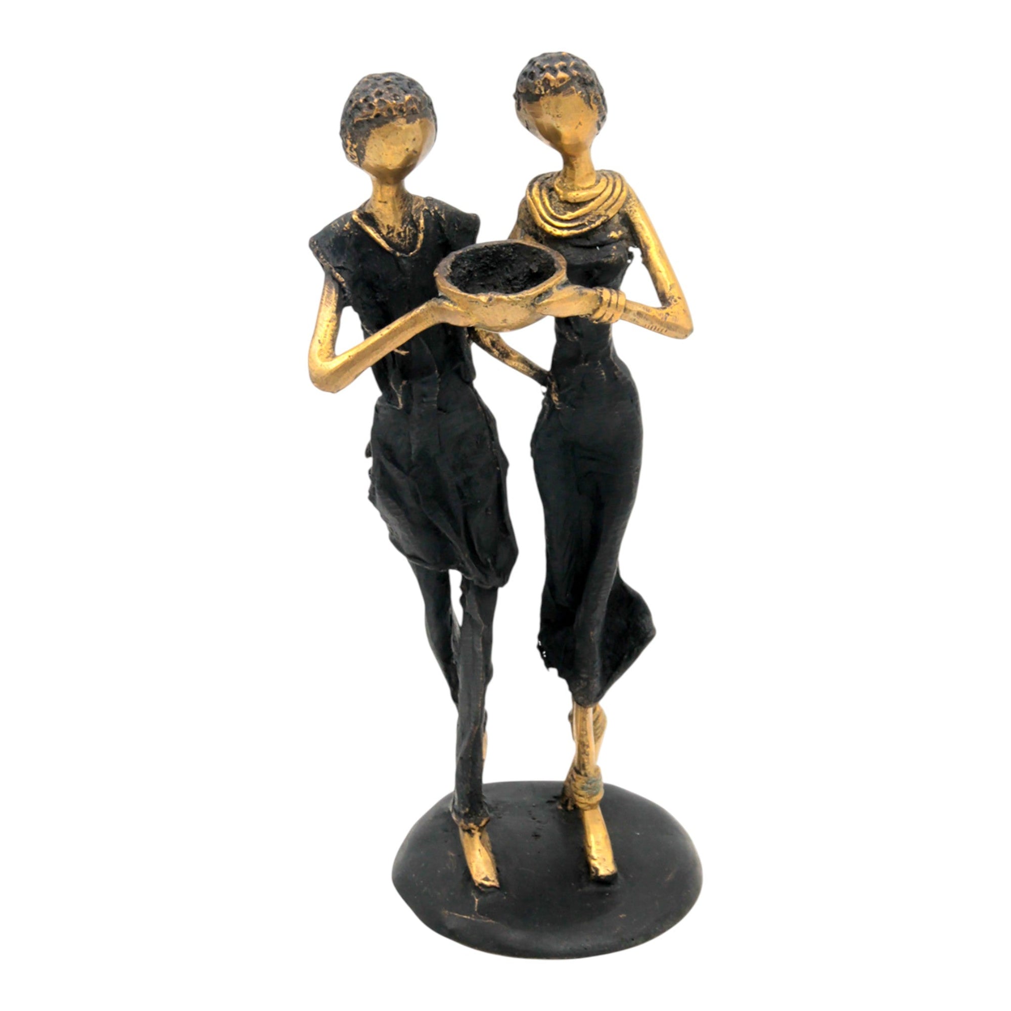 Bronze couple 25 cm noir et doré n°2 