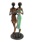 Bronze couple 25 cm marron et vert n°4 