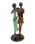 Bronze couple 25 cm marron et vert n°4 