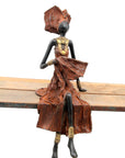 Bronze assis 40 cm marron n°6 