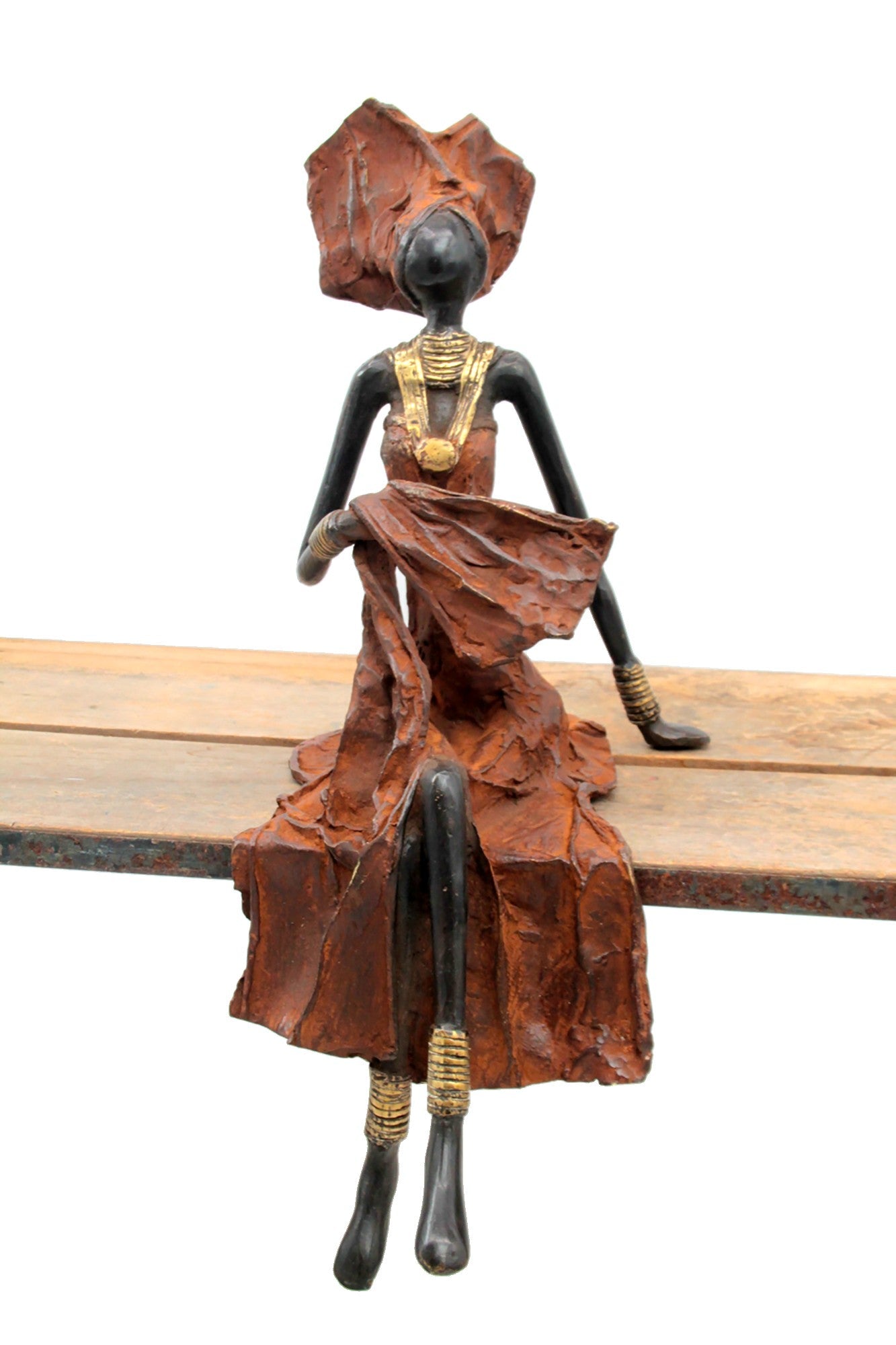 Bronze assis 40 cm marron n°6 