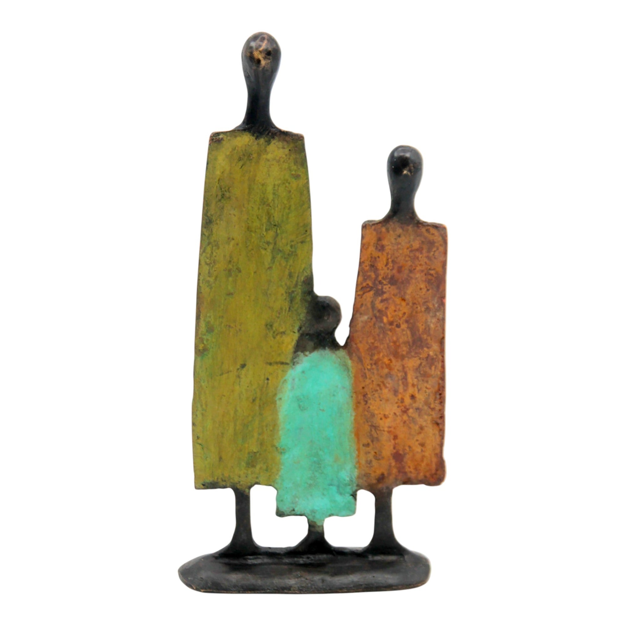 Famille 3 personnages marron & vert n°1 