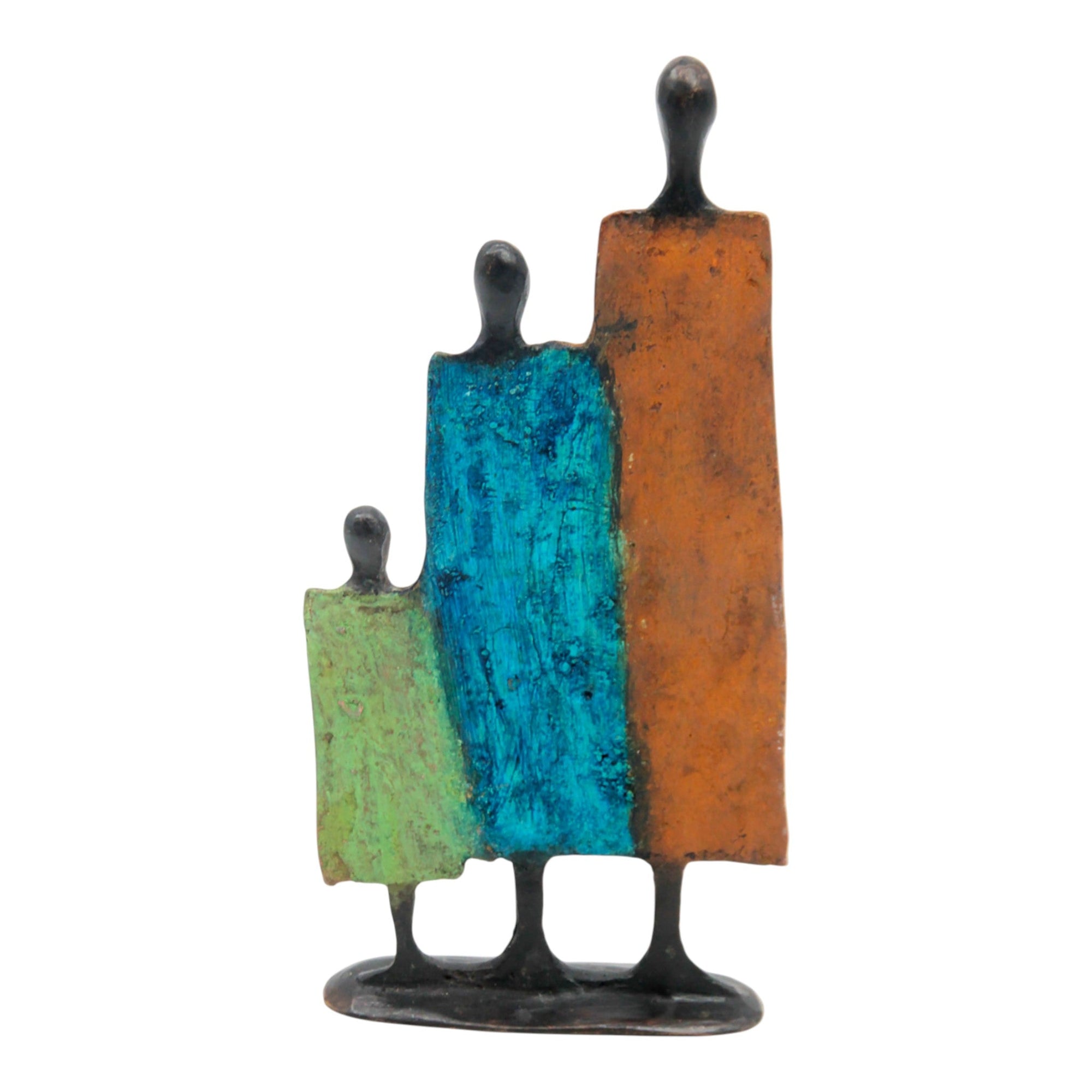 Famille 3 personnages marron & vert n°2 