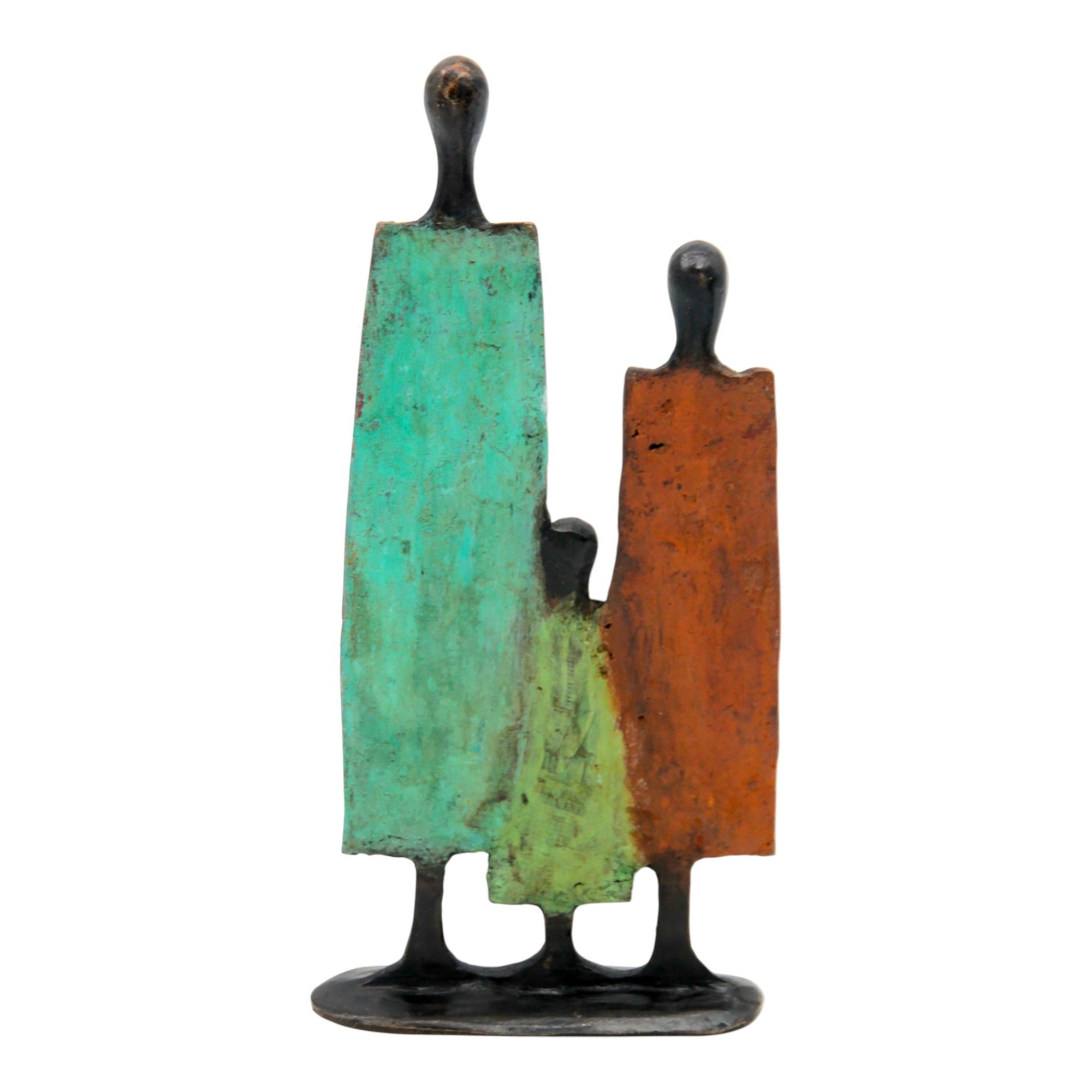 Famille 3 personnages marron & vert n°7 