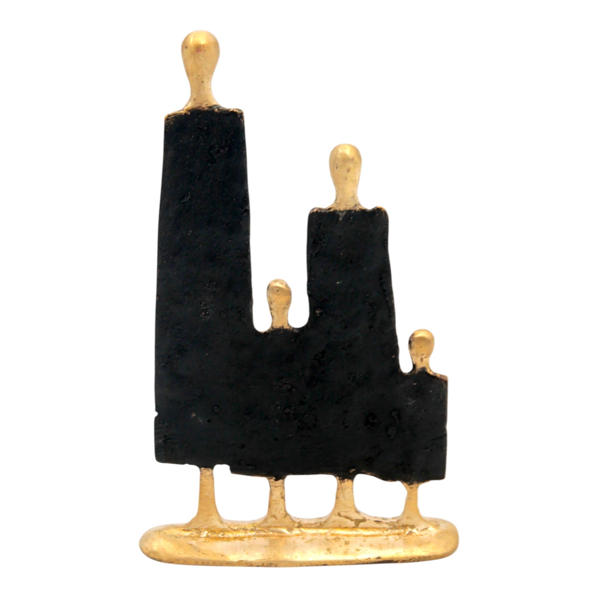 Famille 4 personnages noir et doré n°1 