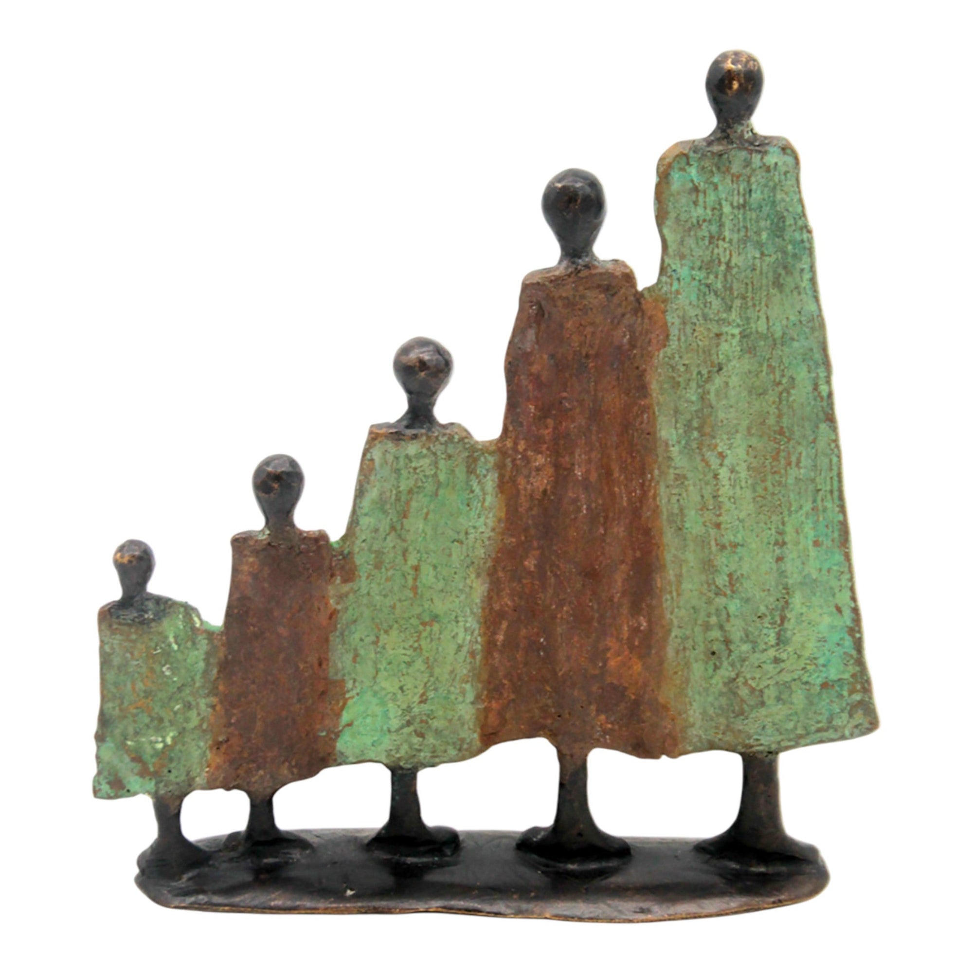 Famille 5 personnages marron & vert n°1 