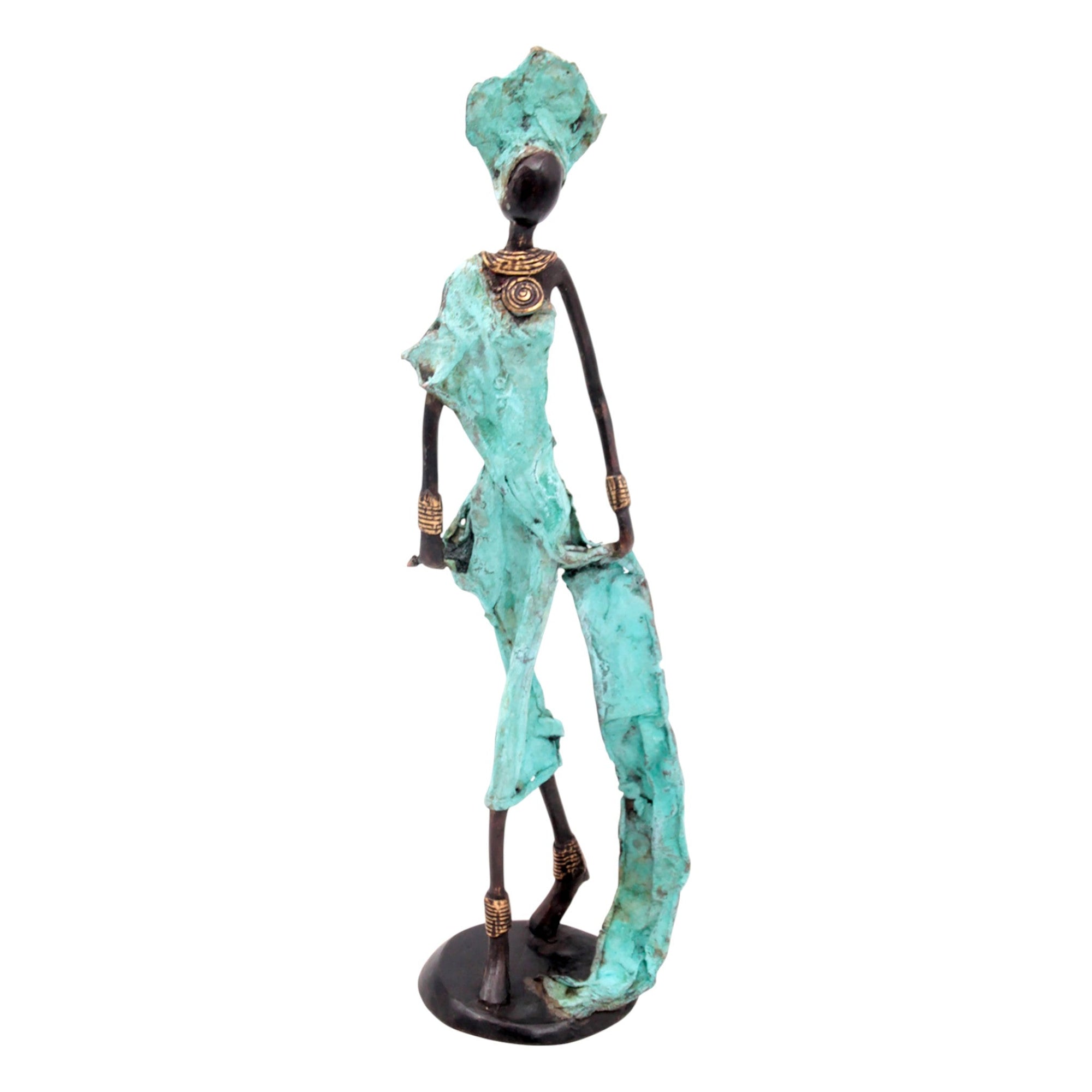 Bronze 35 cm turquoise n°2 