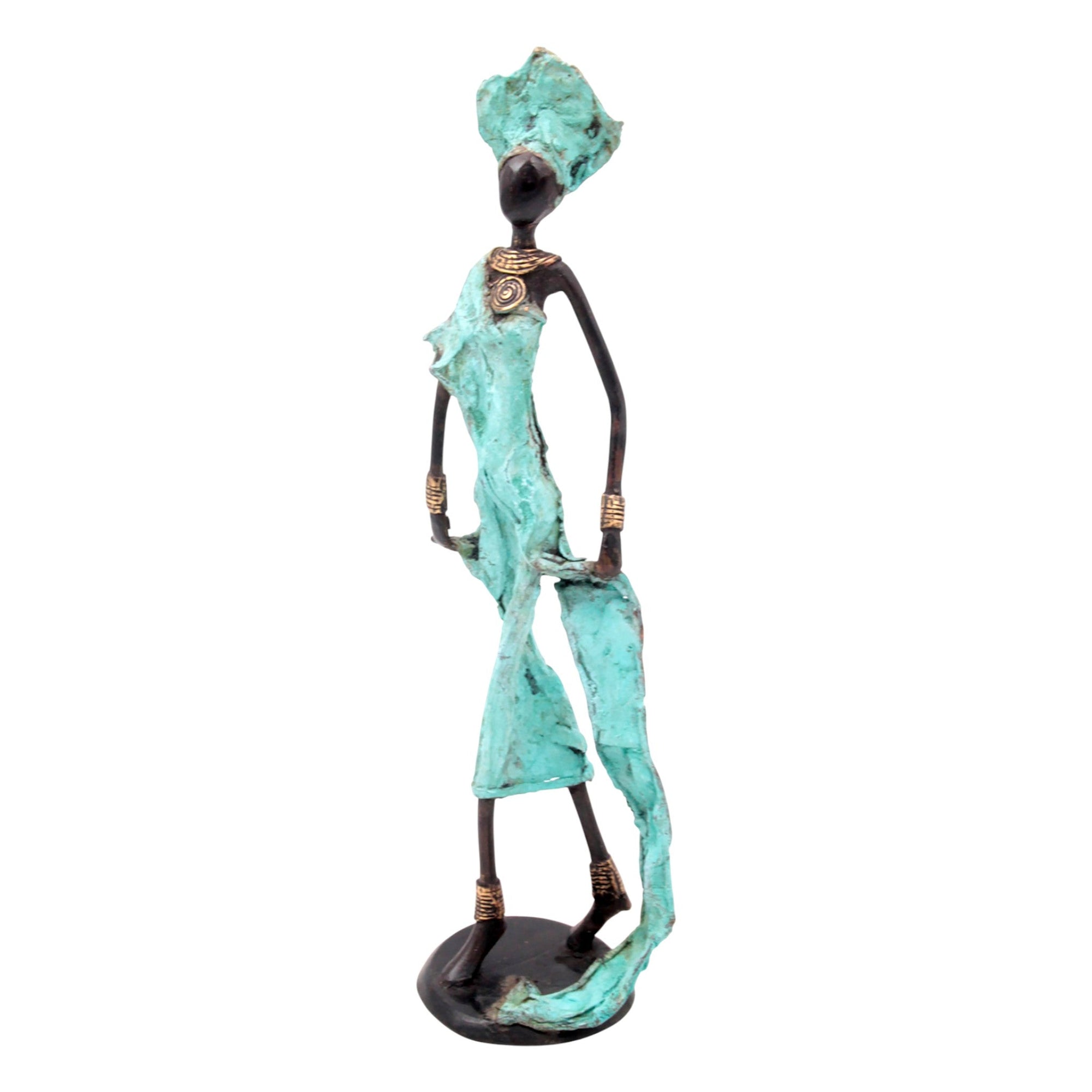 Bronze 35 cm turquoise n°2 