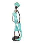 Bronze 35 cm turquoise n°2 