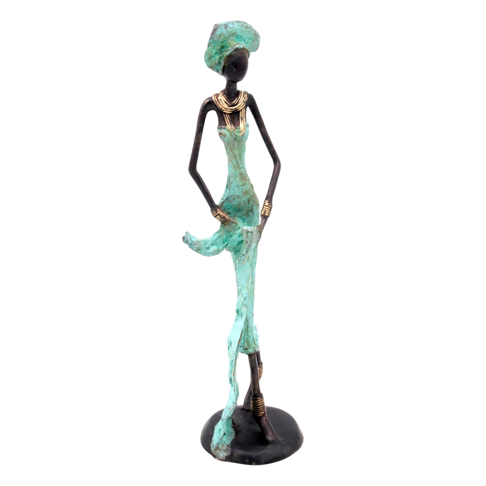 Bronze 35 cm turquoise n°6 