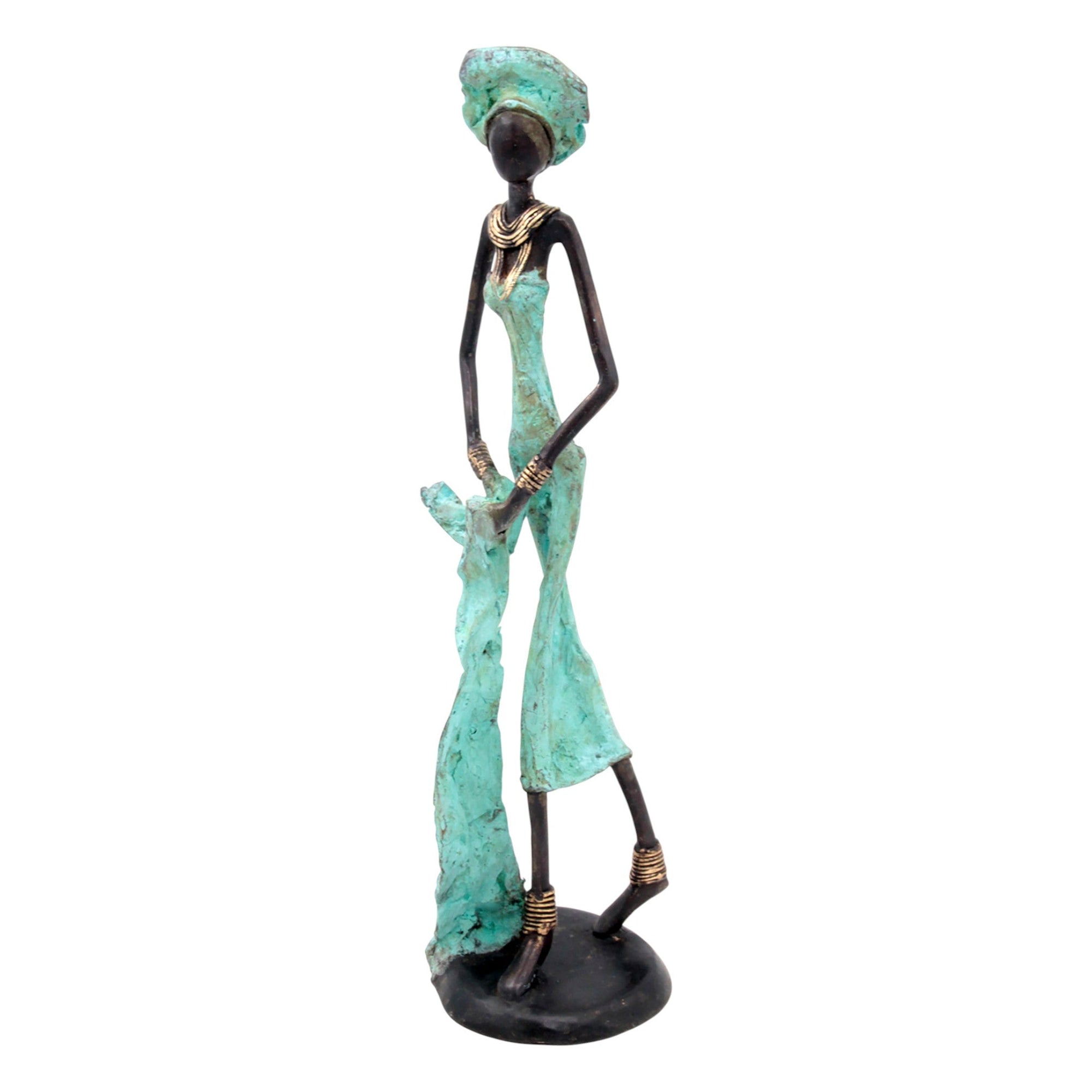 Bronze 35 cm turquoise n°6 