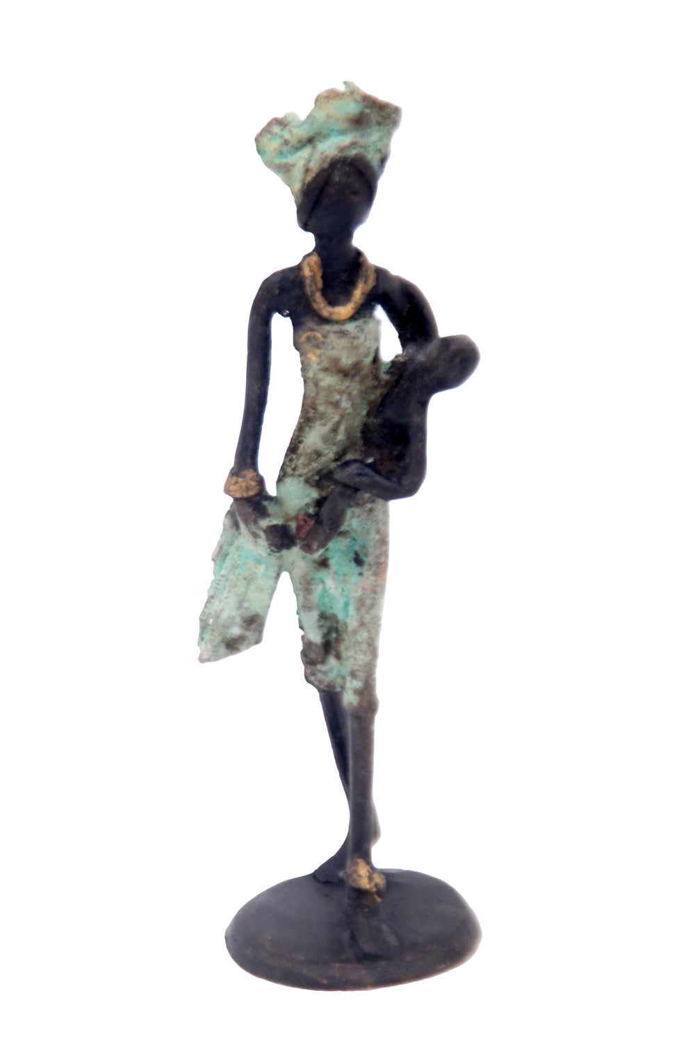 Bronze 15 cm turquoise n°3 Bronzes d&#39;Afrique