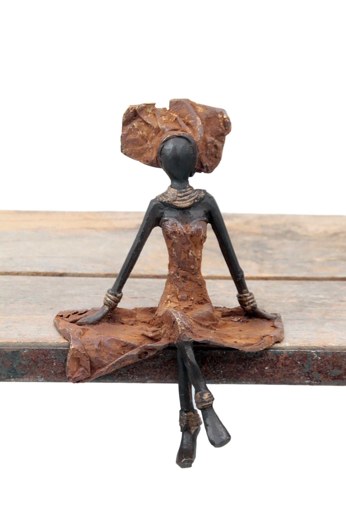 Bronze assis 15 cm marron n°4 