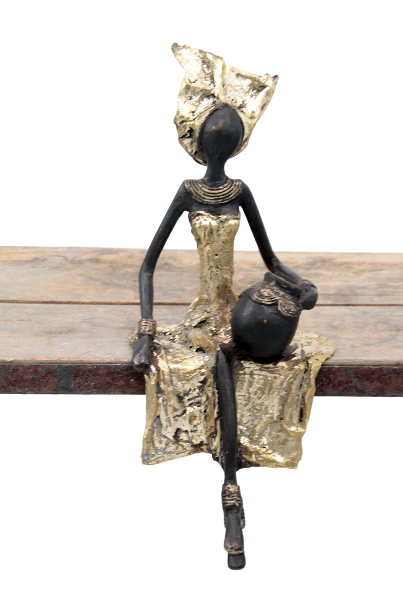 Bronze assis 25 cm doré n°4 