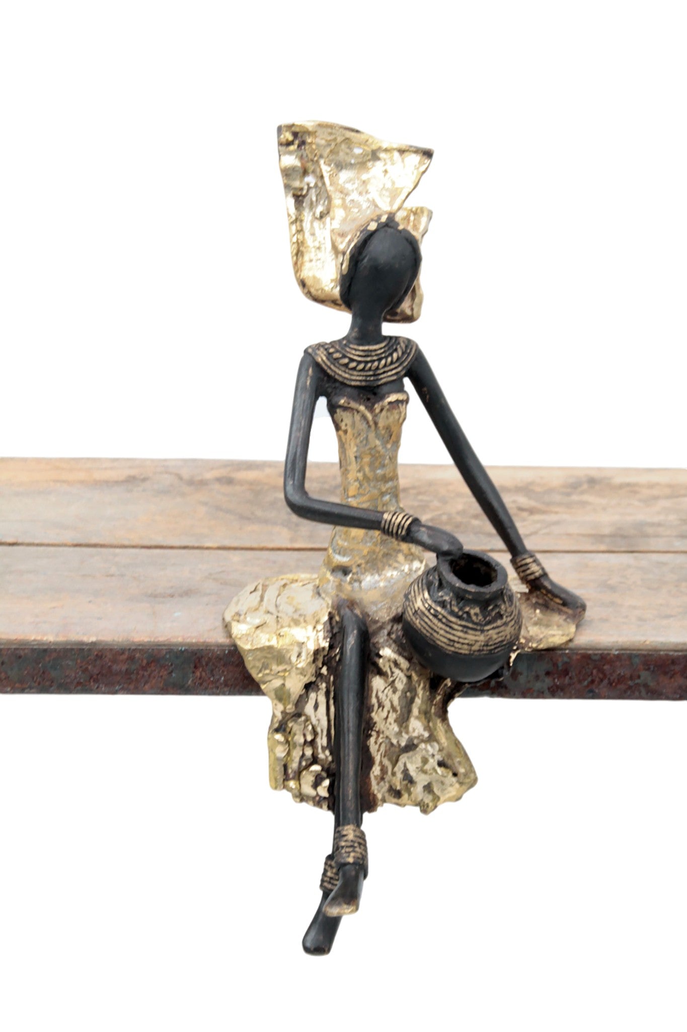 Bronze assis 25 cm doré n°7 