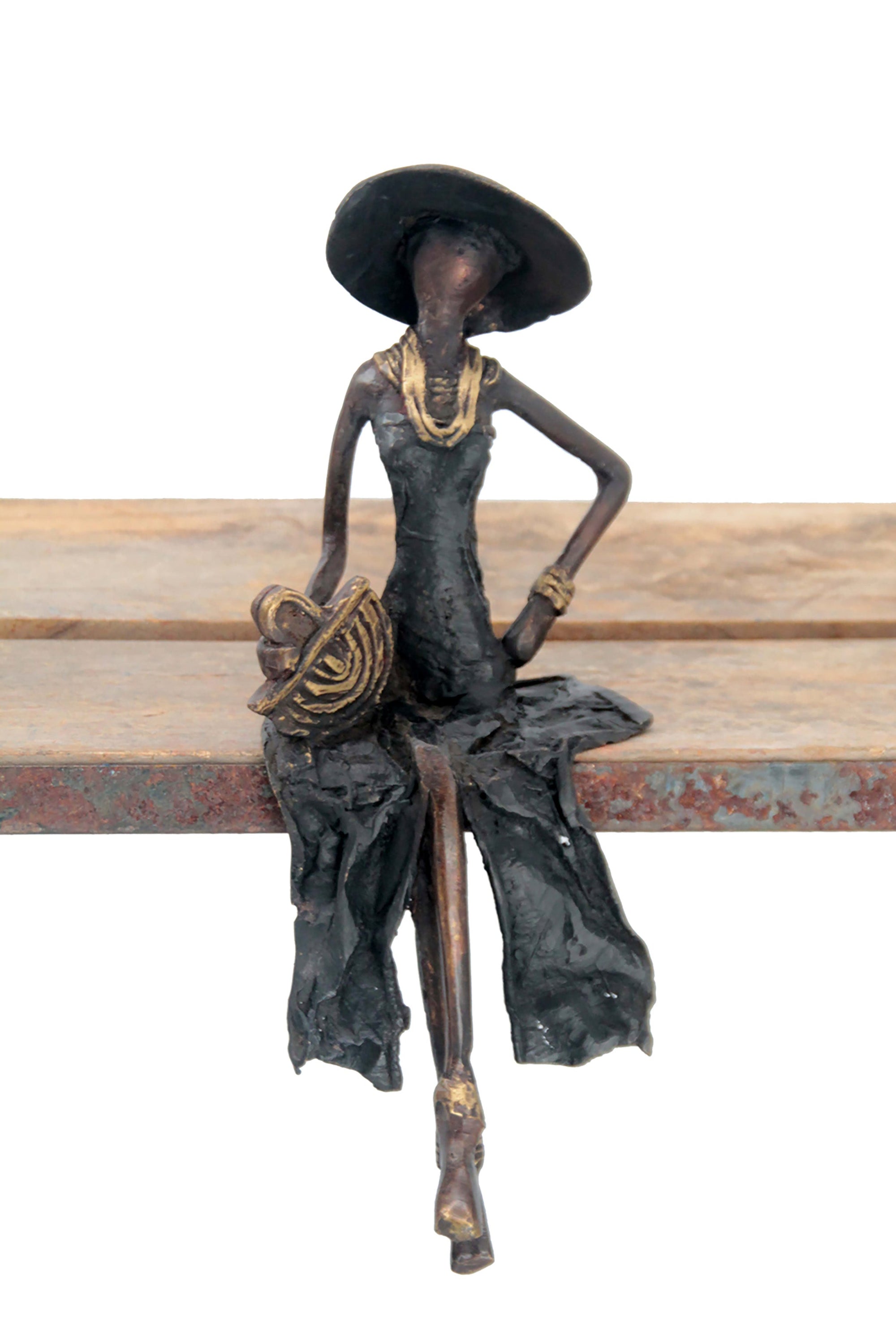 Bronze assis 25 cm noir n°15 Bronzes d&#39;Afrique