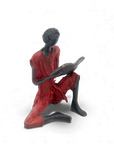 Bronze assis à poser 25 cm rouge n°2 