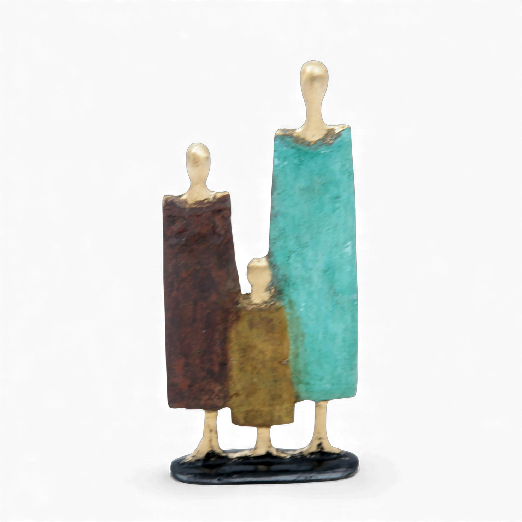 Famille 3 personnages marron & vert n°8 