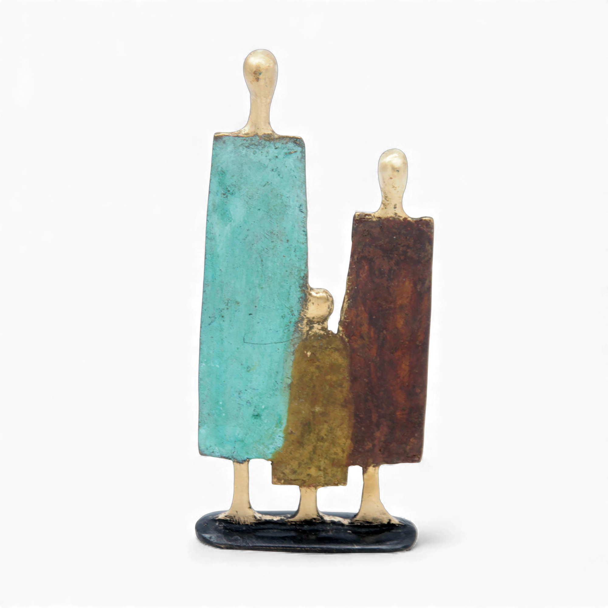 Famille 3 personnages marron & vert n°8 