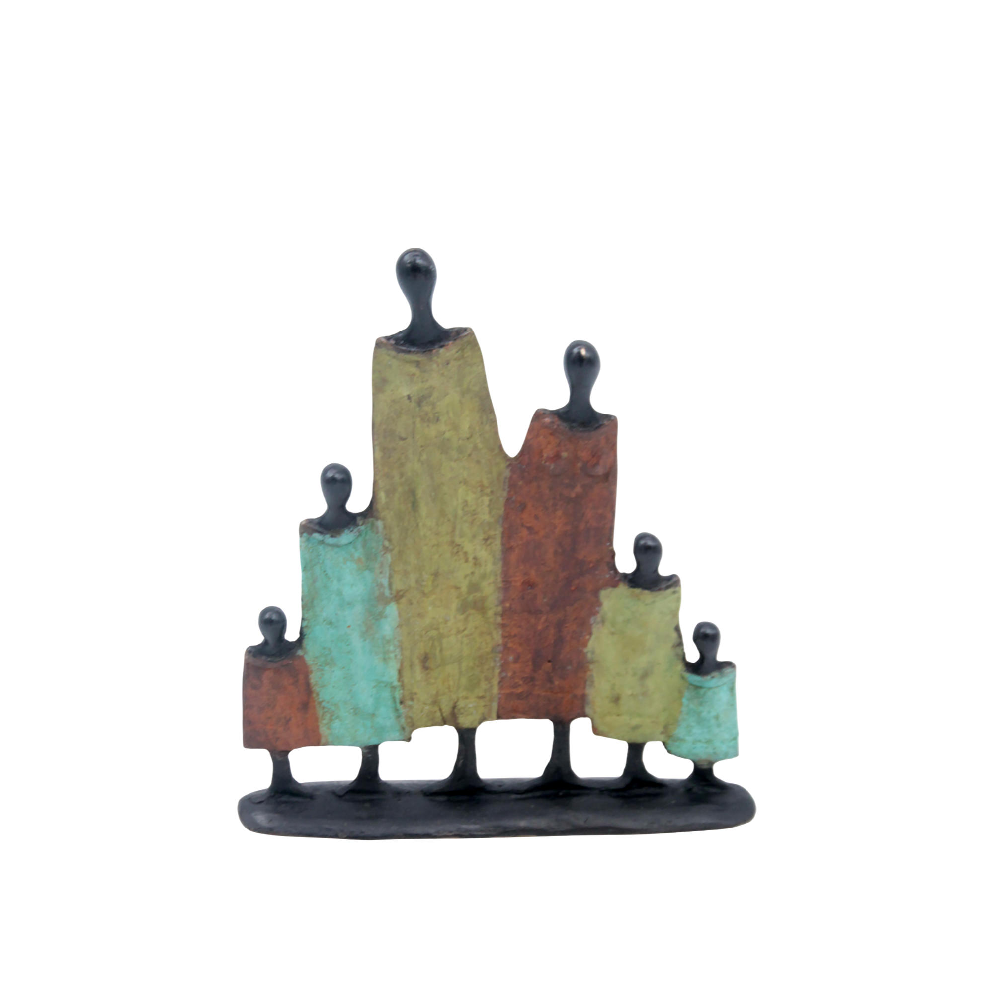 Famille 6 personnages marron & vert n°1 