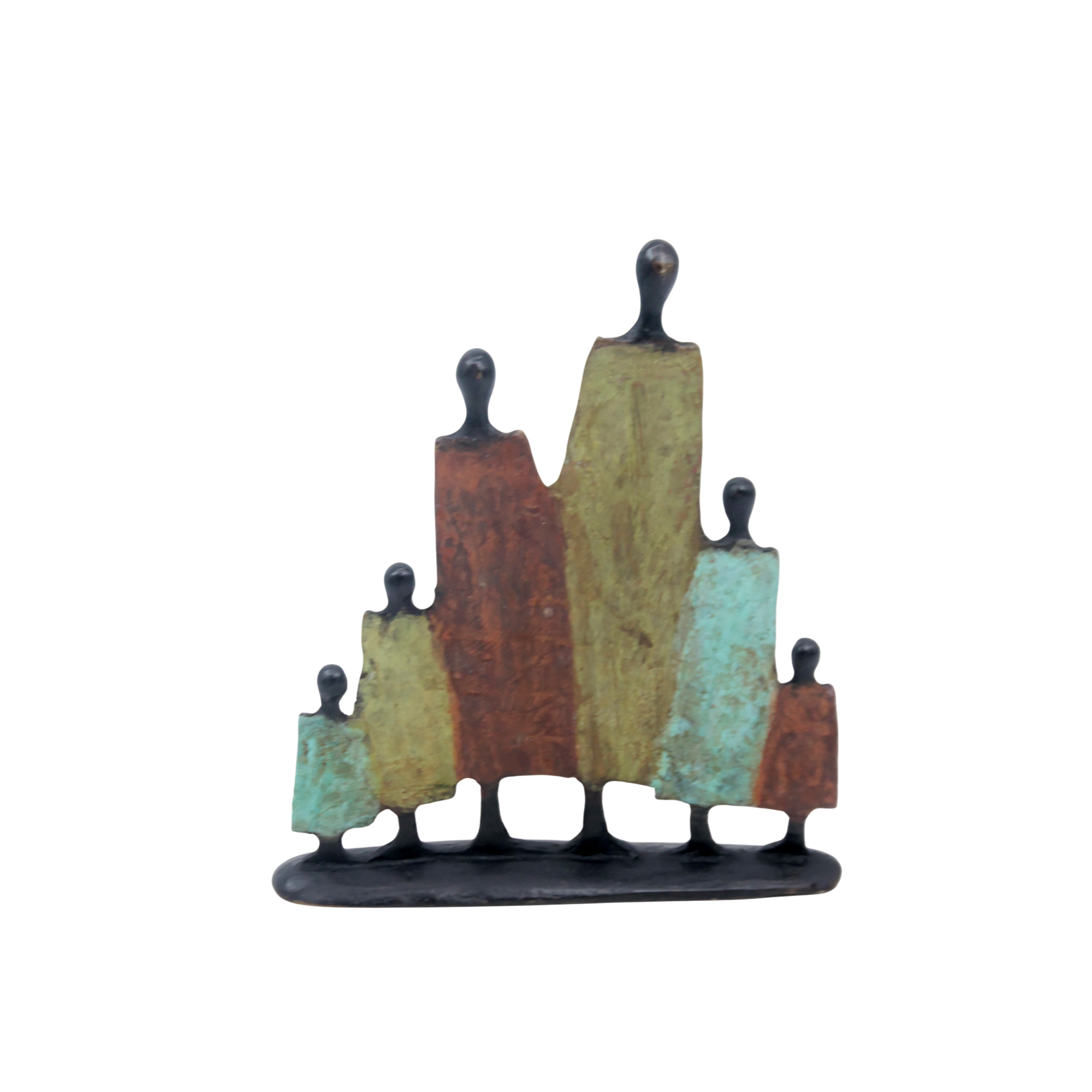 Famille 6 personnages marron & vert n°1 