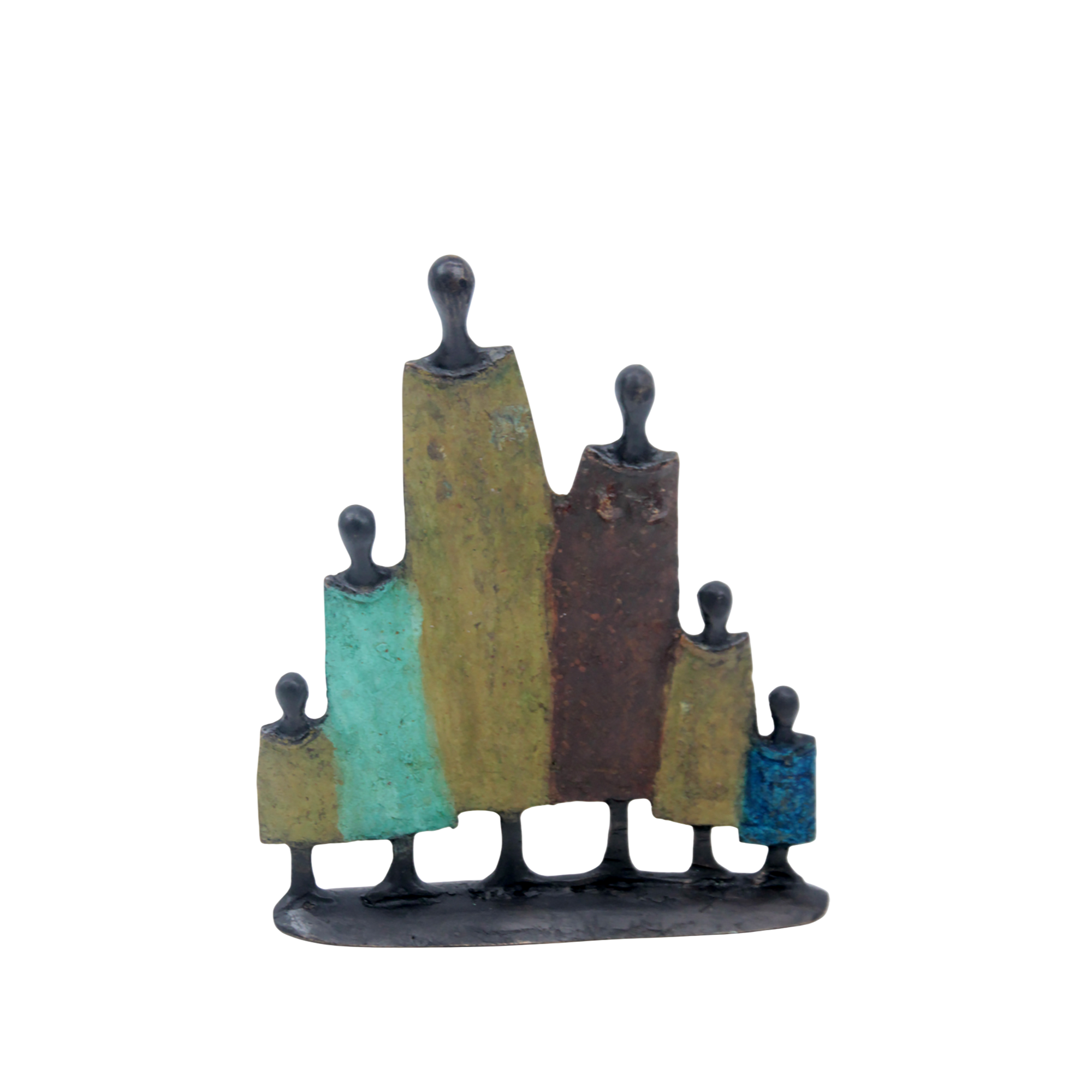 Famille 6 personnages marron & vert n°2 