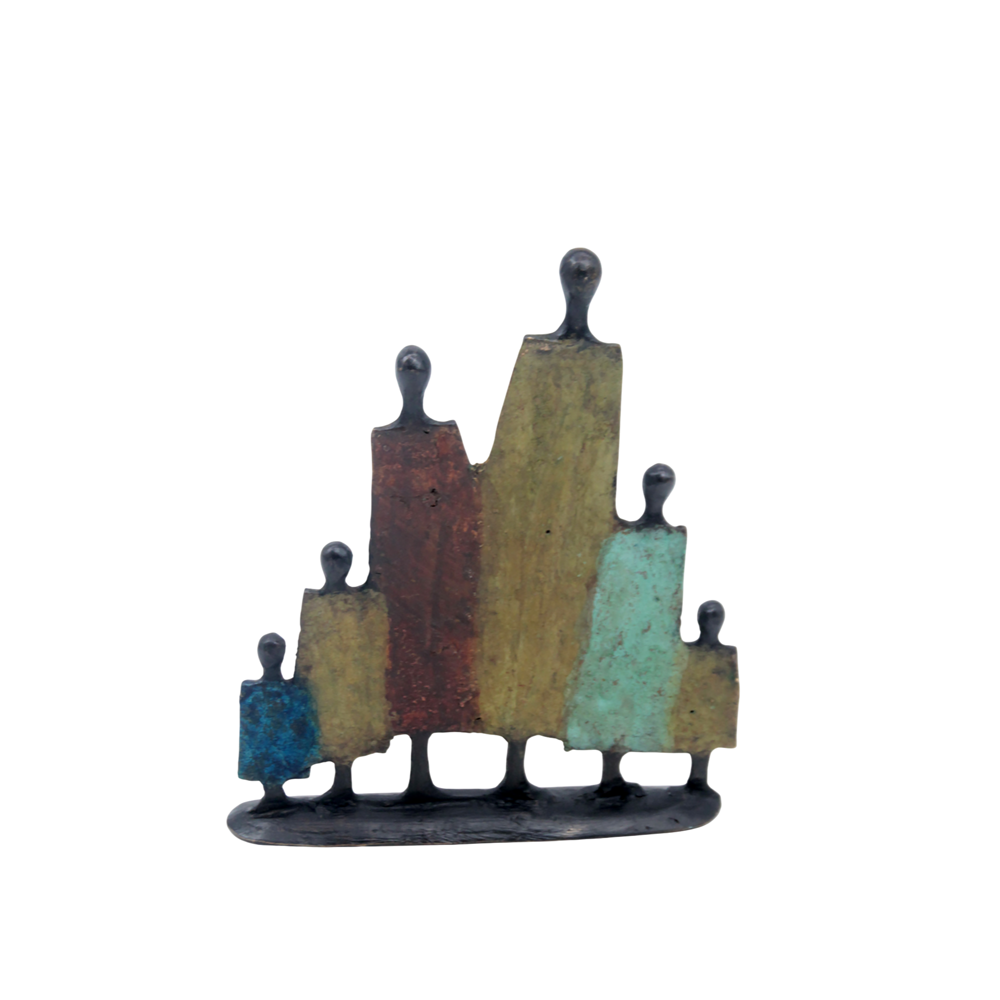 Famille 6 personnages marron & vert n°2 