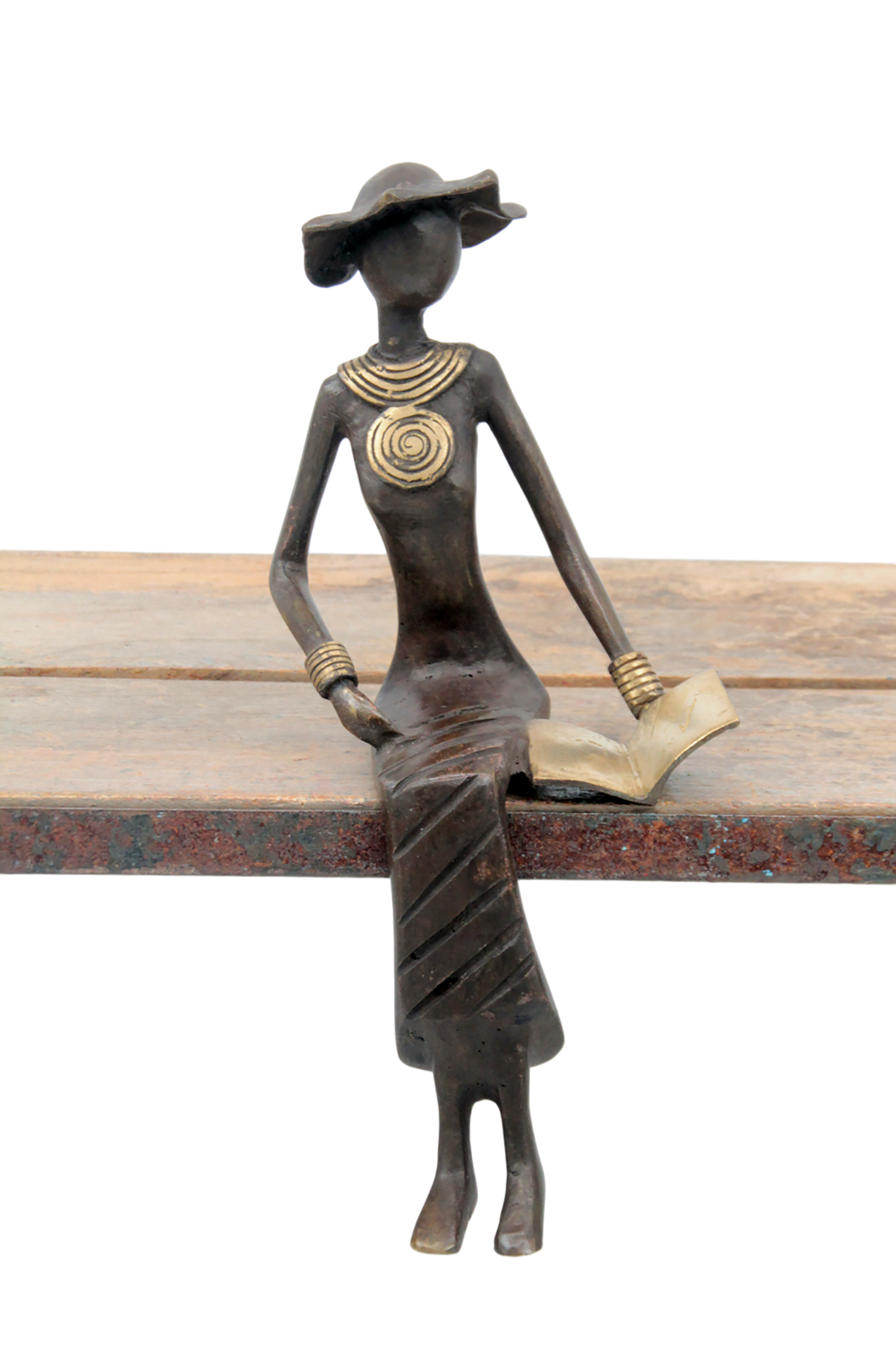 Bronze Moma assis 25 cm marron n°9 