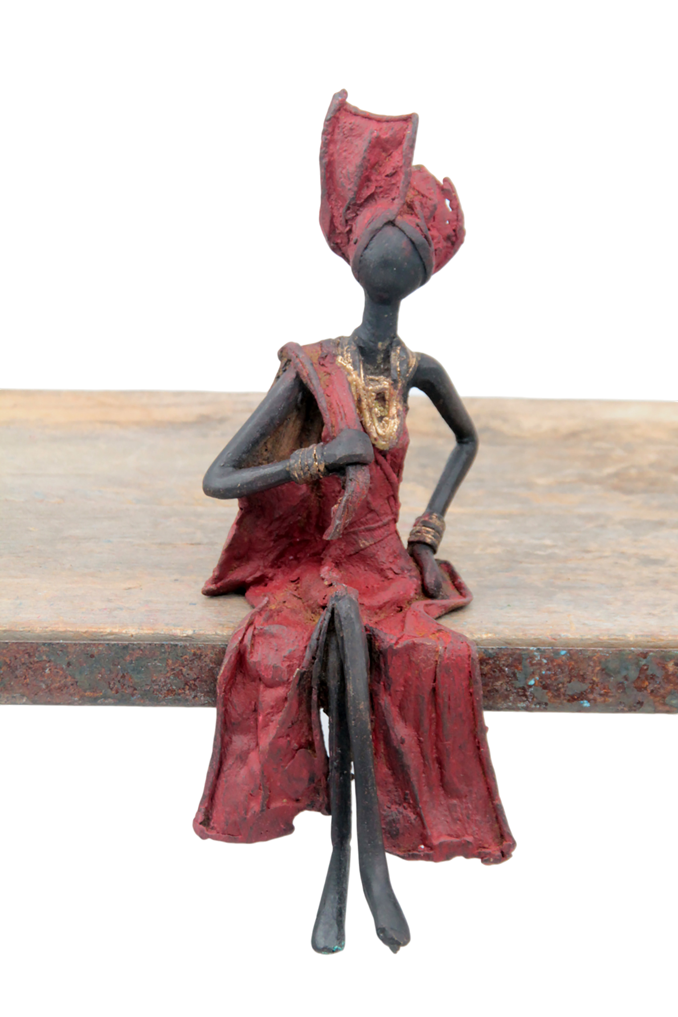 Bronze assis 20 cm rouge n°7 