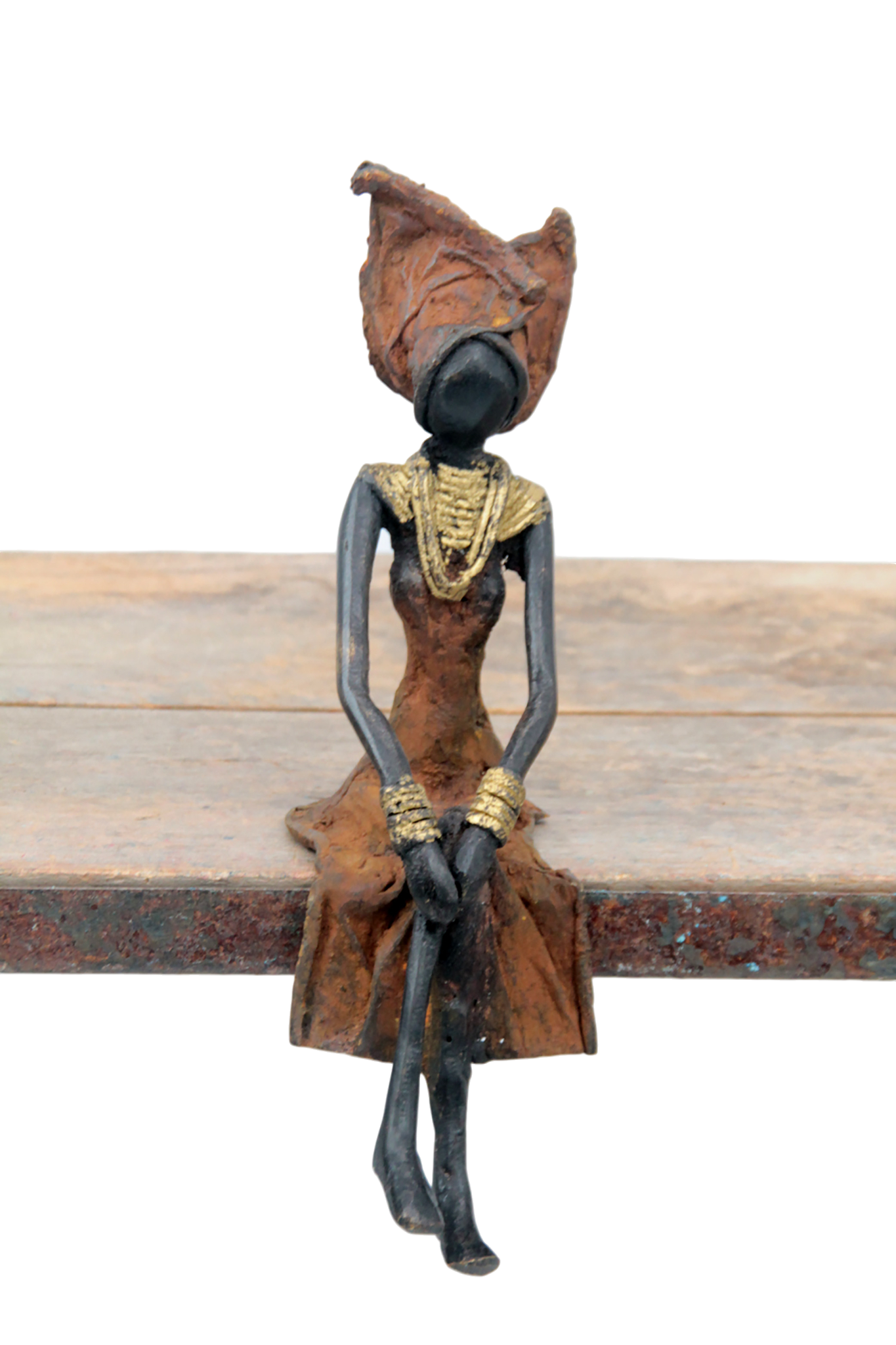 Bronze assis 20 cm marron n°4 