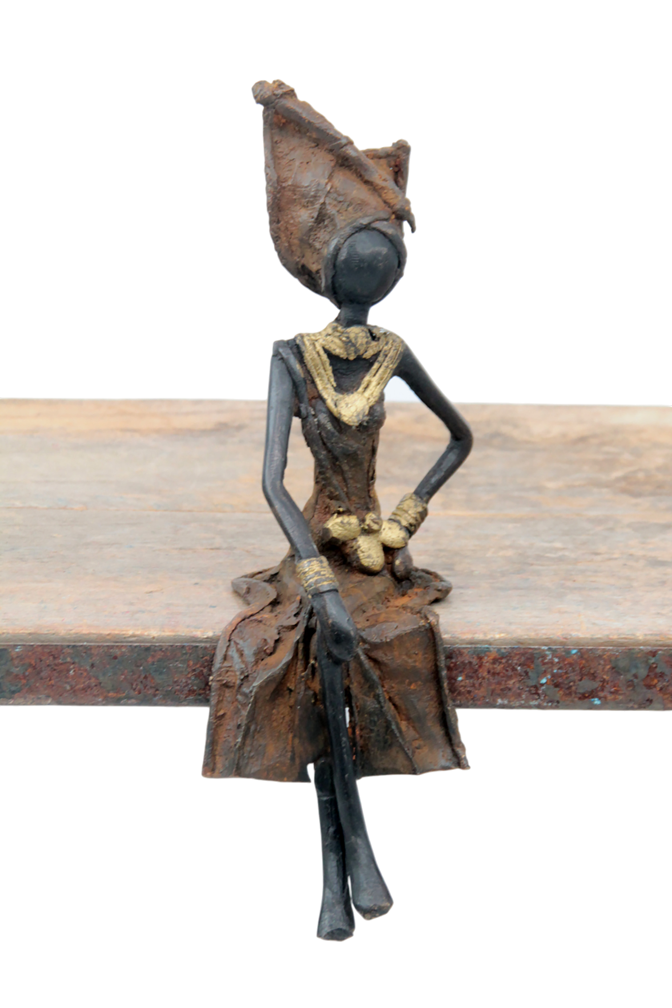 Bronze assis 20 cm marron n°11 