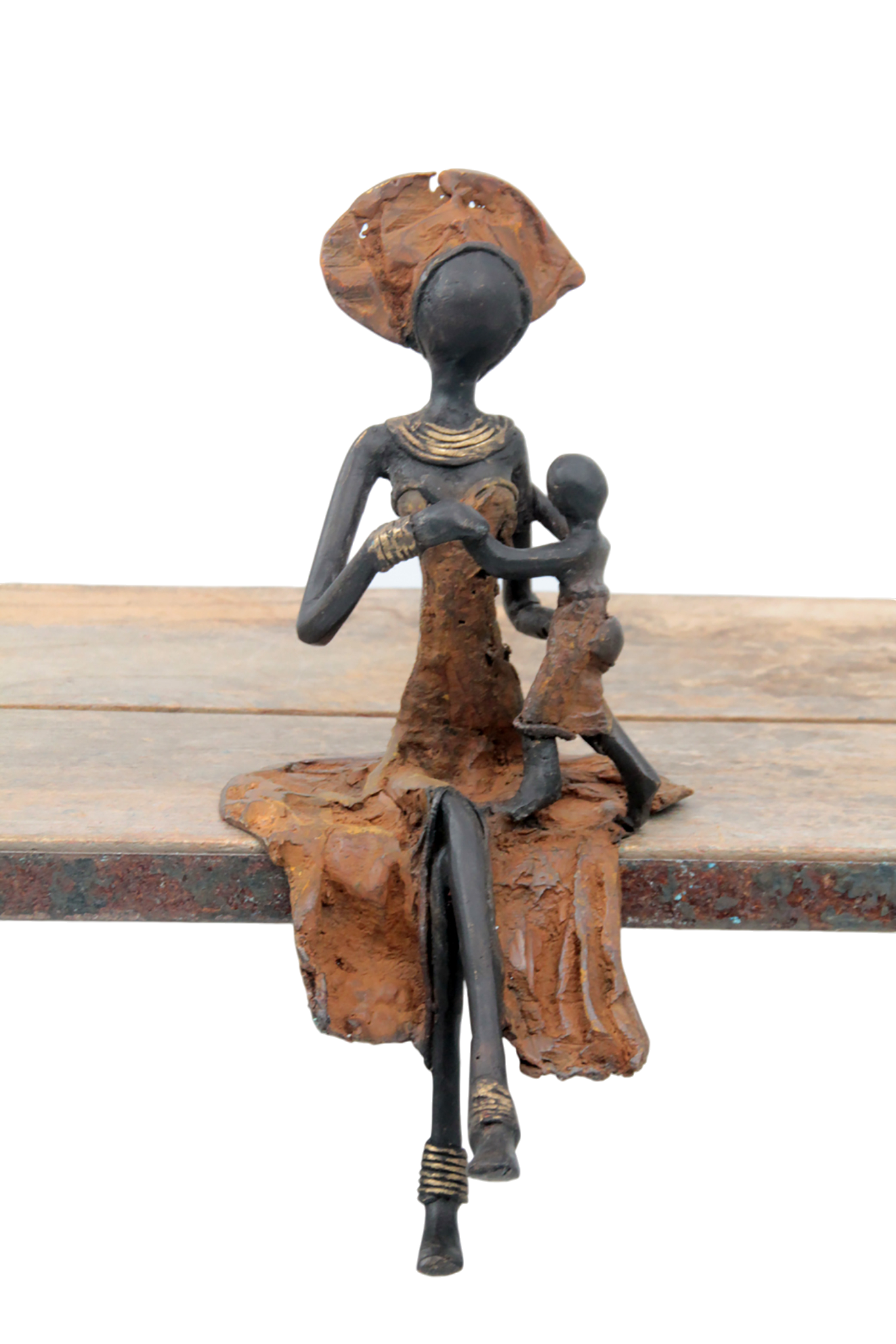 Bronze assis 25 cm marron n°4 