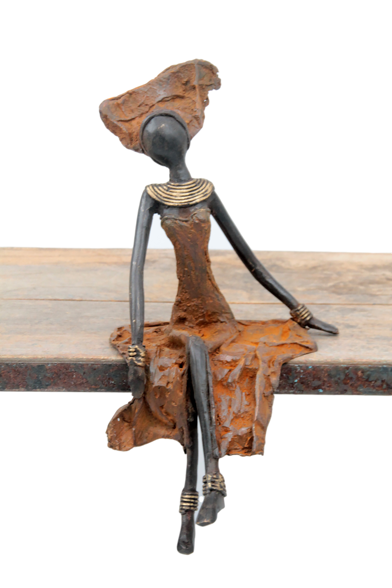 Bronze assis 25 cm marron n°5 