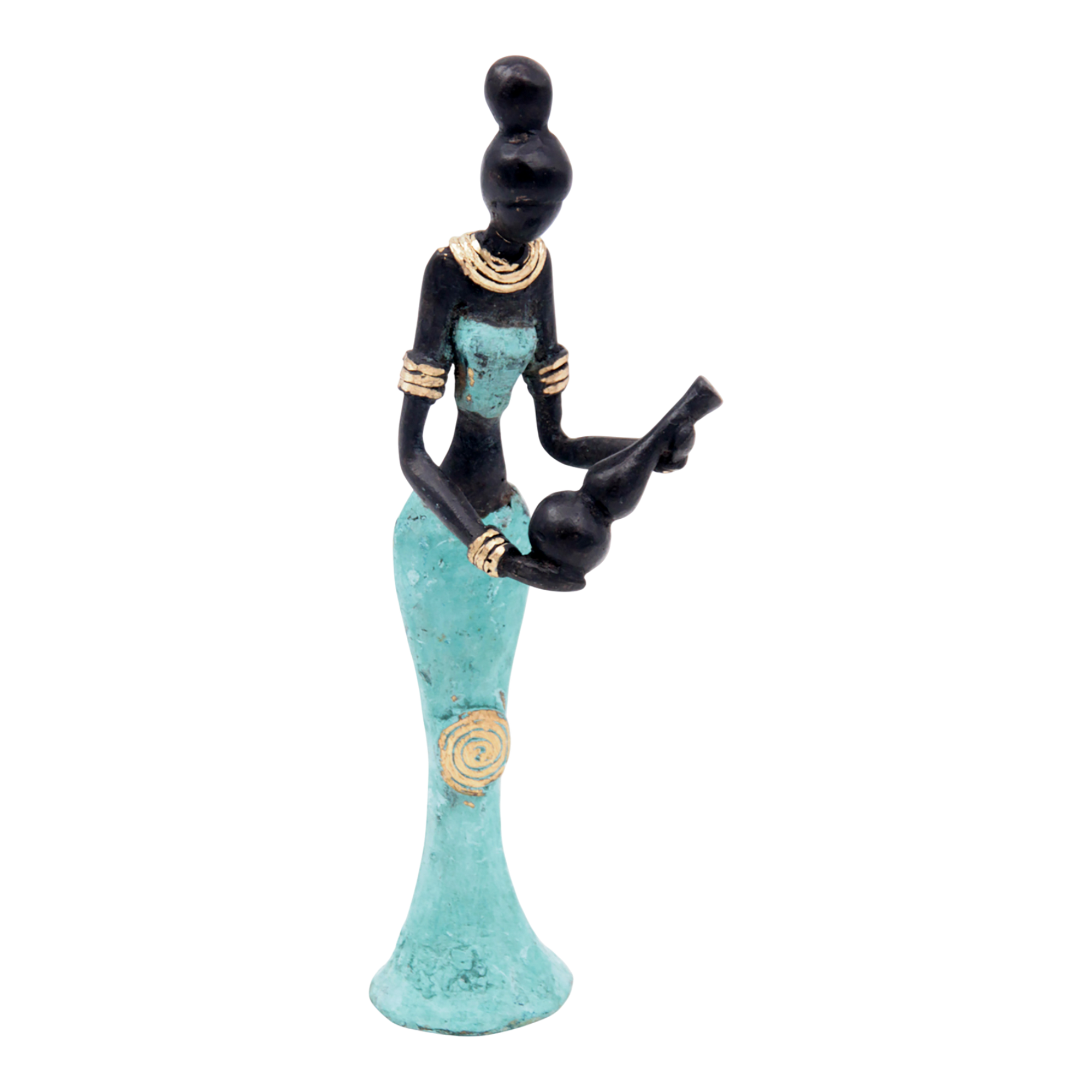 Bronze Mohamadi Dermé 20 cm turquoise n°4 