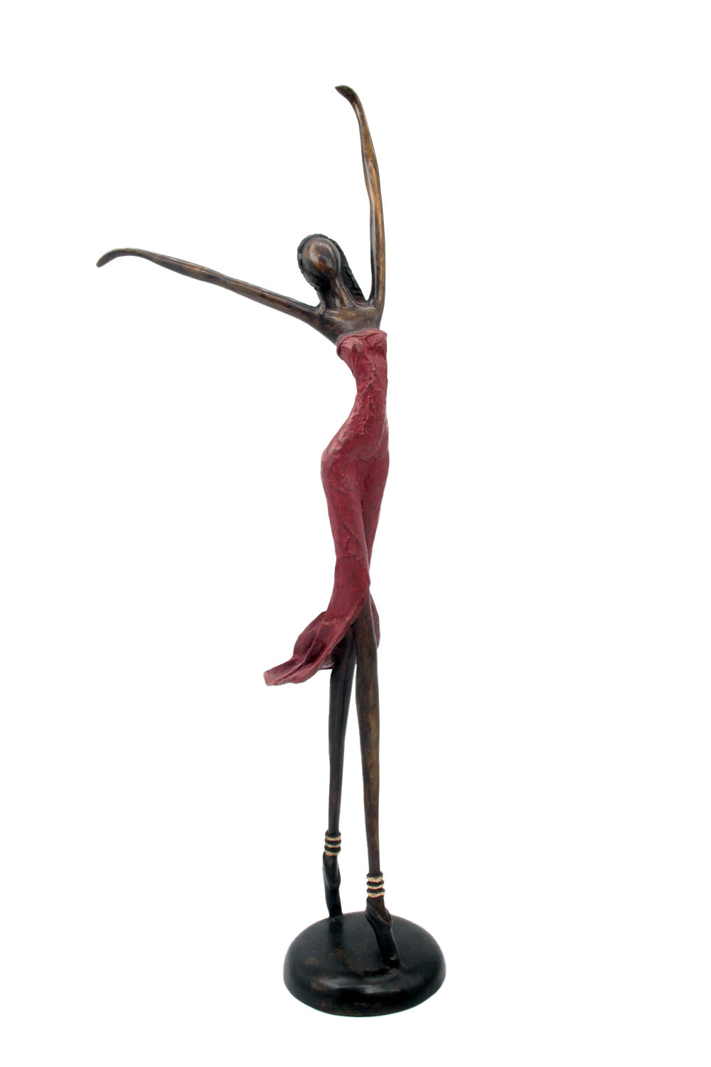 Bronze danseuse 55 cm rouge n°1 Bronzes d&#39;Afrique