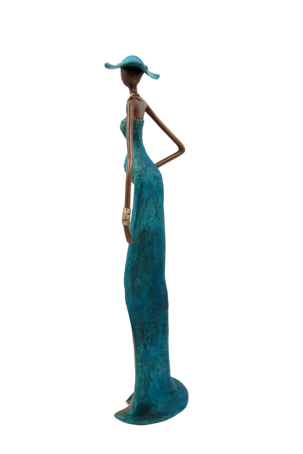 Bronze Issouf sans socle 55 cm bleu n°1 Bronzes d&#39;Afrique