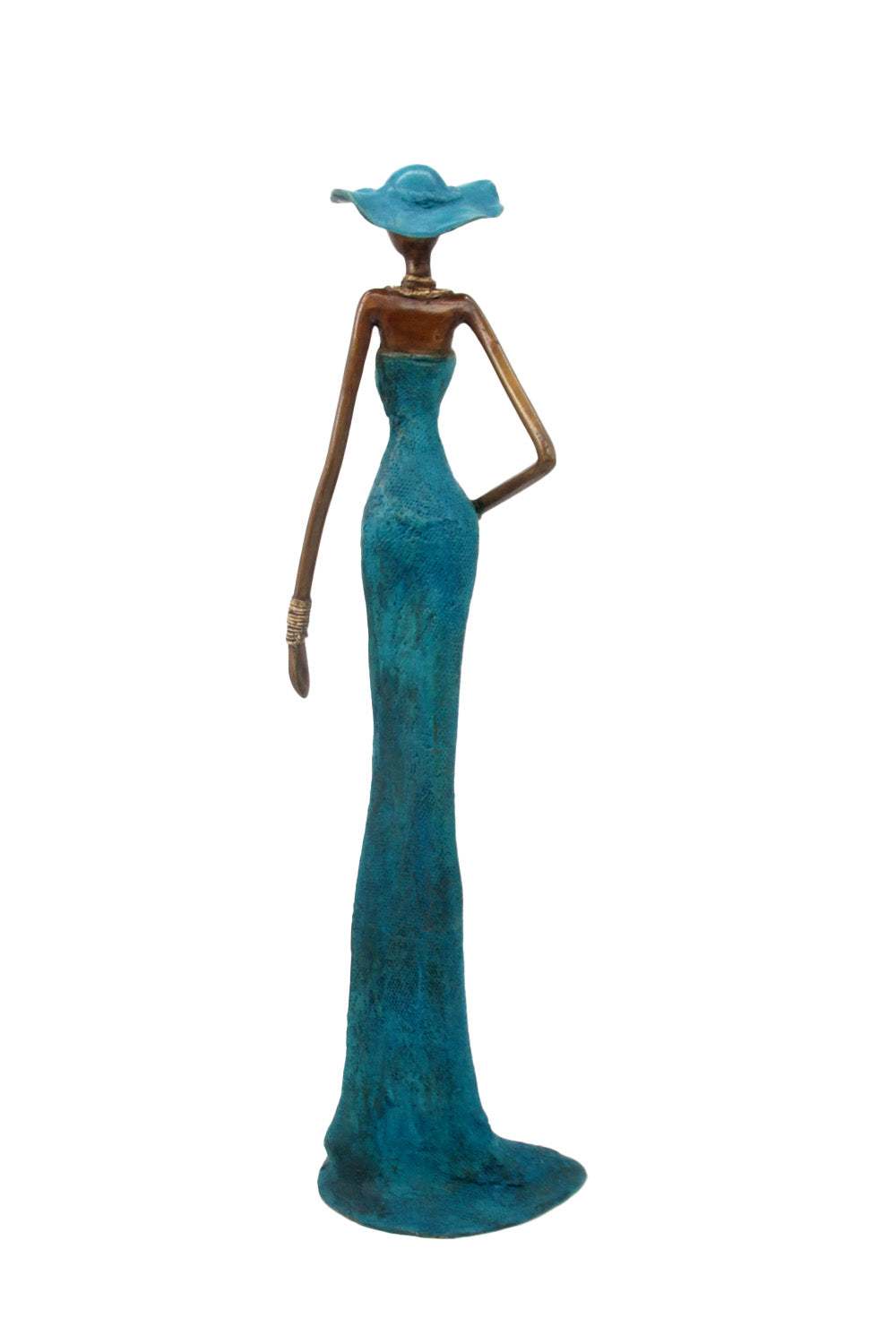 Bronze Issouf sans socle 55 cm bleu n°1 Bronzes d&#39;Afrique