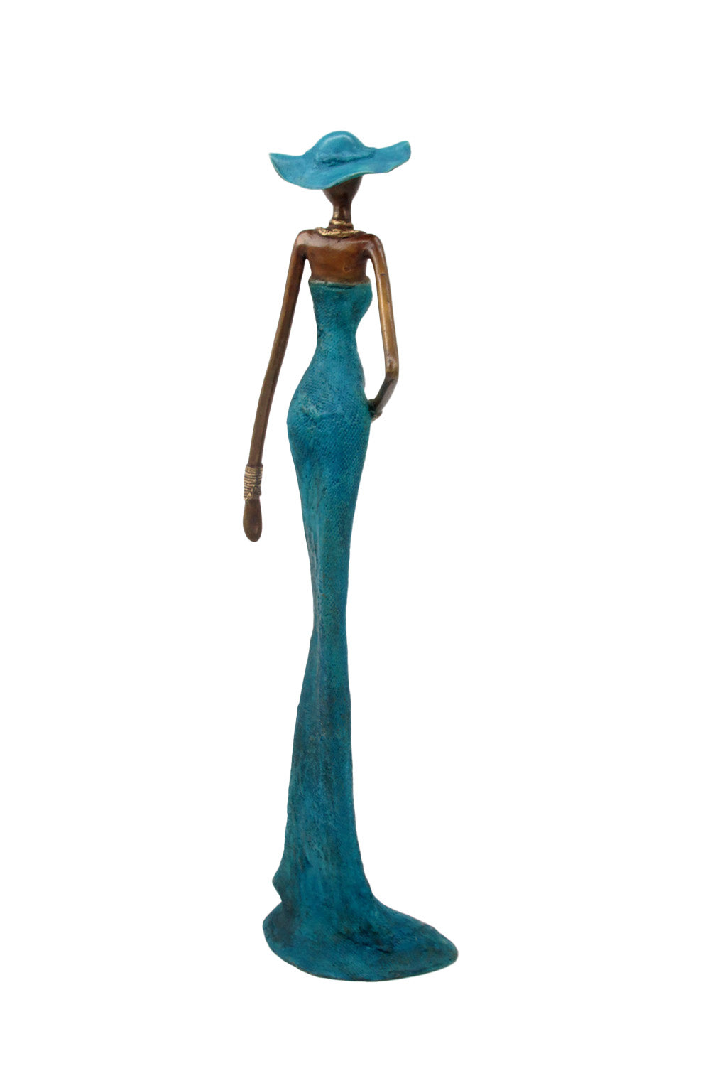 Bronze Issouf sans socle 55 cm bleu n°1 Bronzes d&#39;Afrique