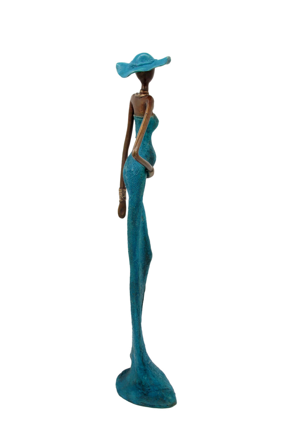Bronze Issouf sans socle 55 cm bleu n°1 Bronzes d&#39;Afrique