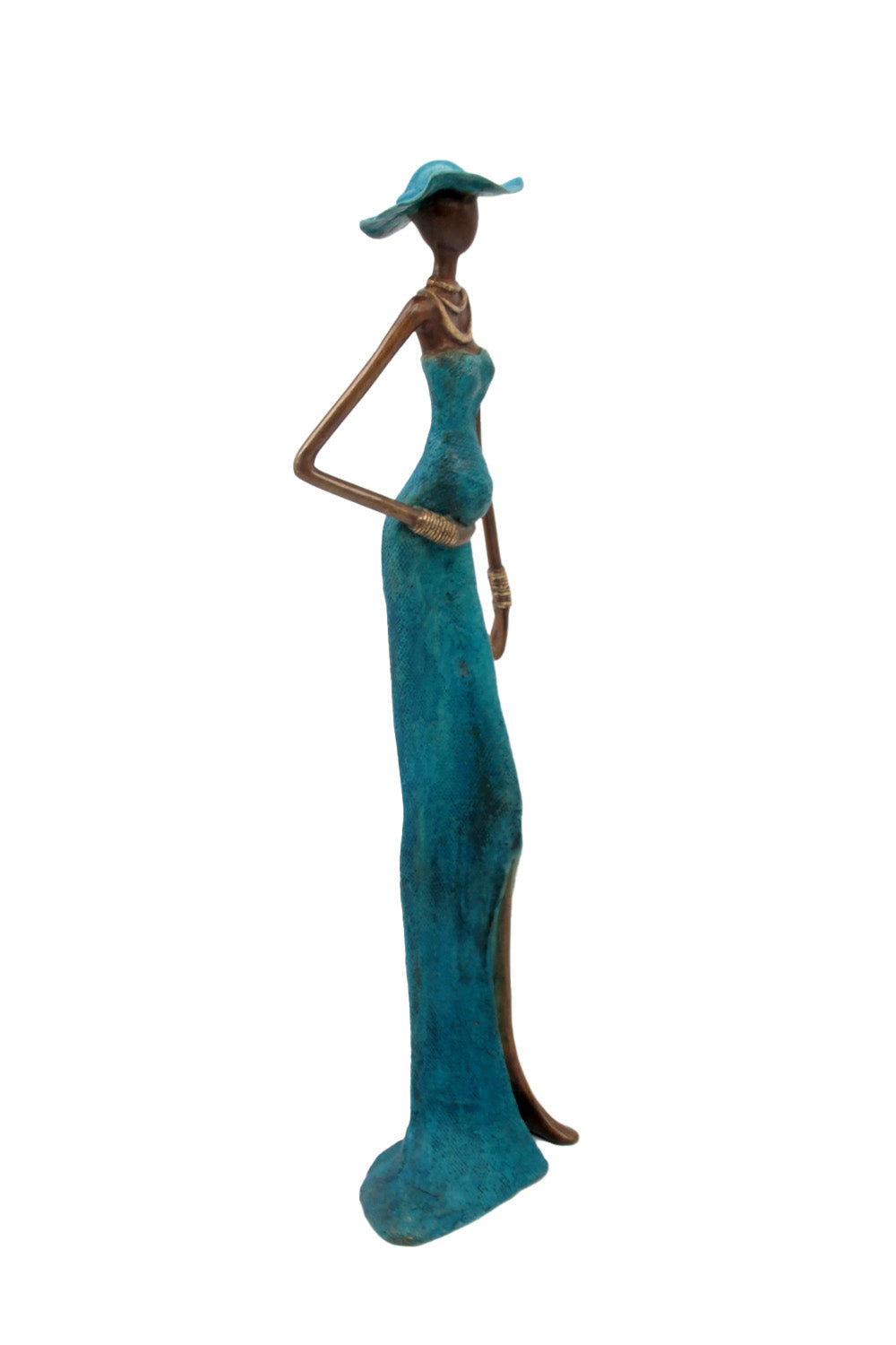 Bronze Issouf sans socle 55 cm bleu n°1 Bronzes d&#39;Afrique