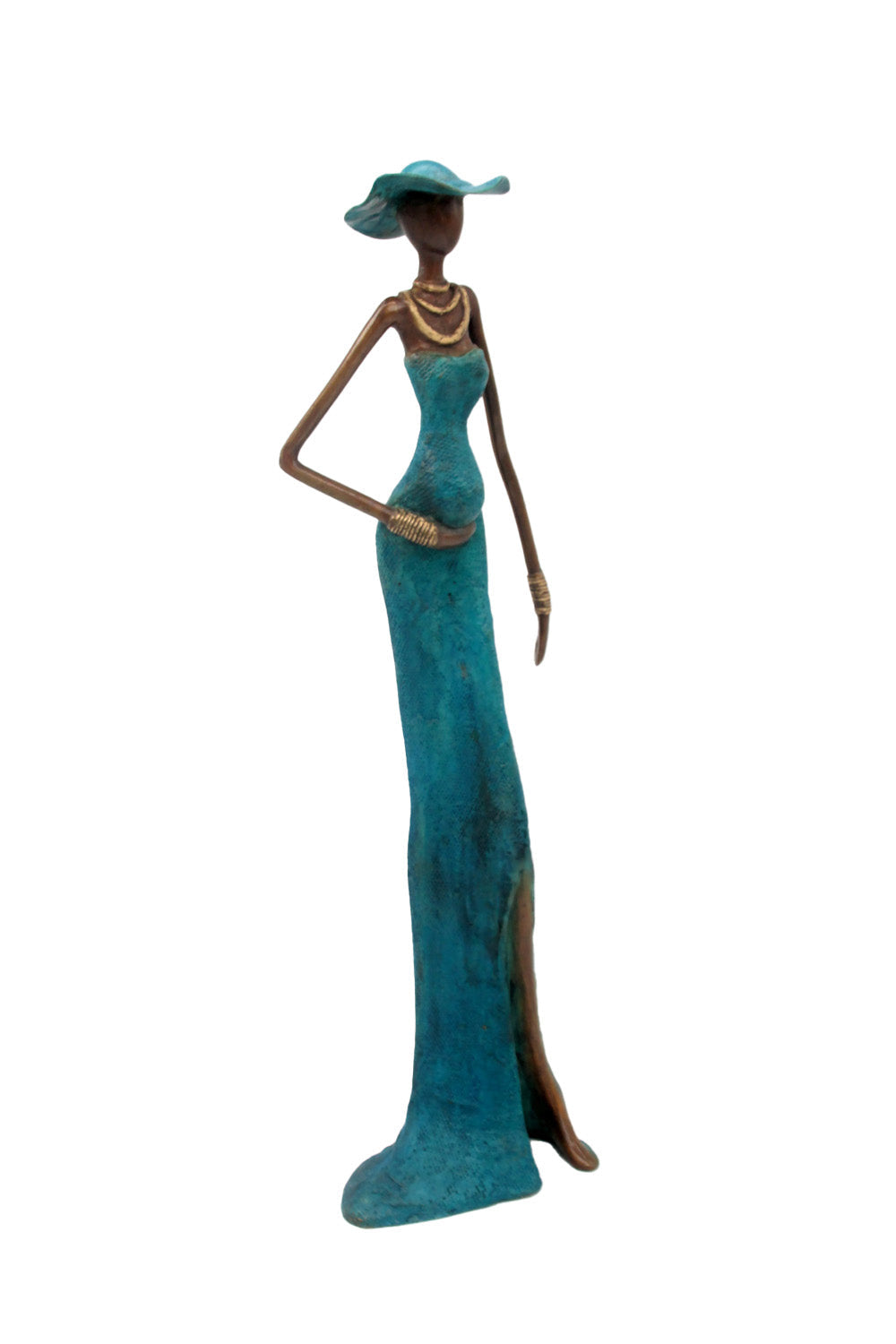 Bronze Issouf sans socle 55 cm bleu n°1 Bronzes d&#39;Afrique