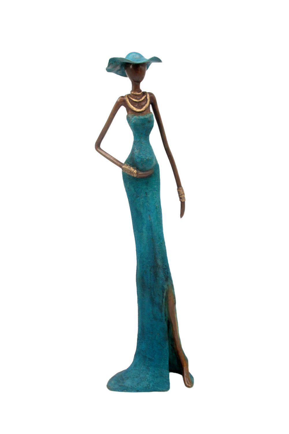 Bronze Issouf sans socle 55 cm bleu n°1 Bronzes d&#39;Afrique