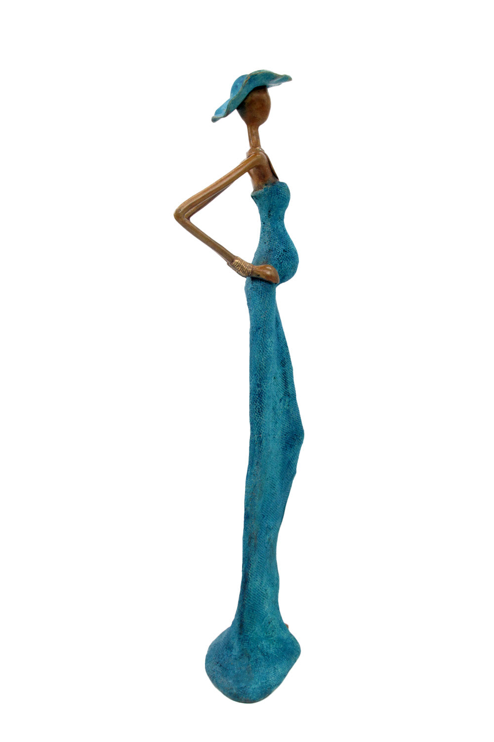 Bronze Issouf sans socle 55 cm bleu n°2 Bronzes d&#39;Afrique