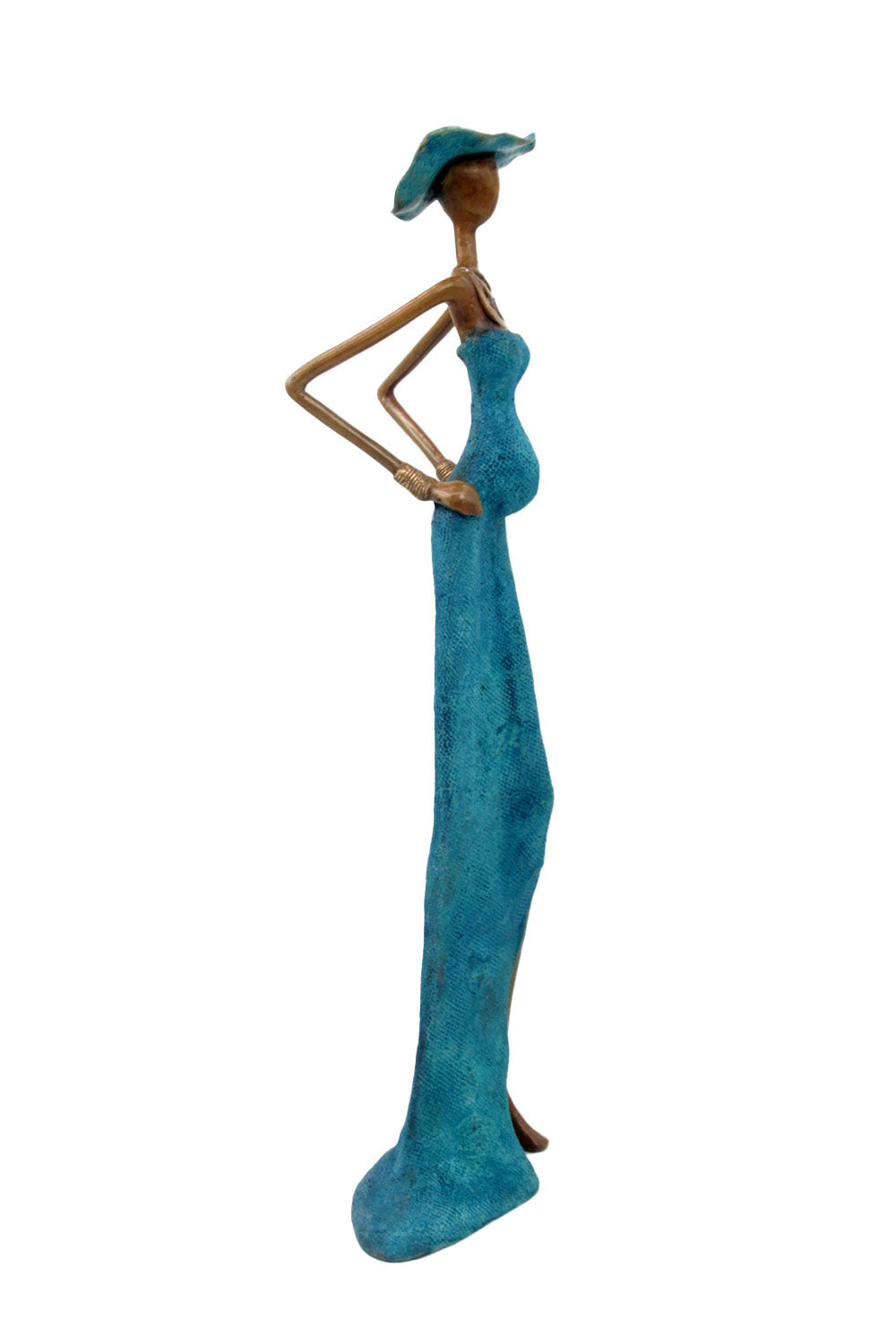 Bronze Issouf sans socle 55 cm bleu n°2 Bronzes d&#39;Afrique